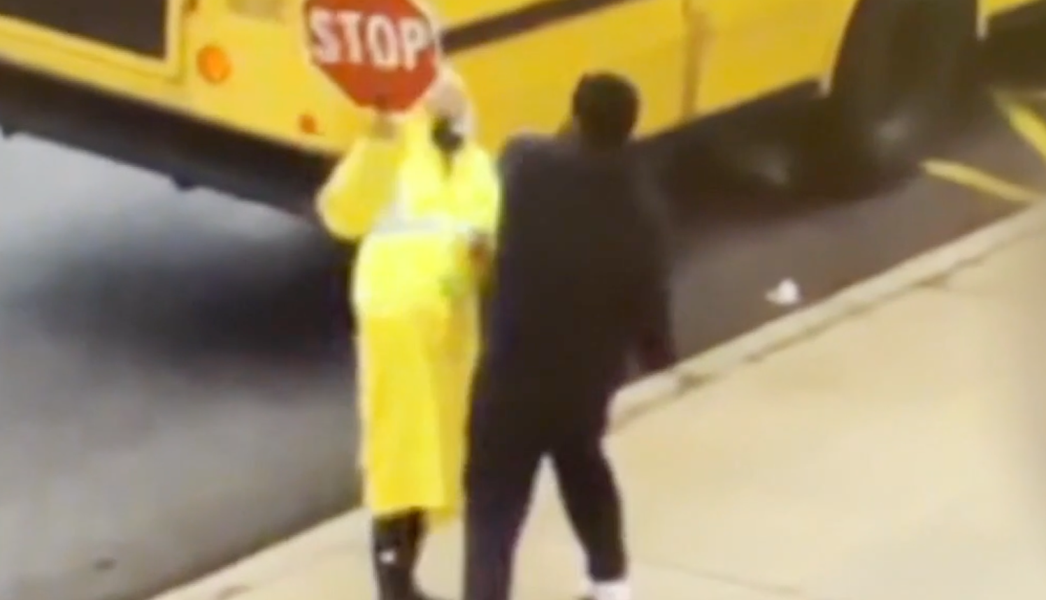 The crossing guard was punched in the face