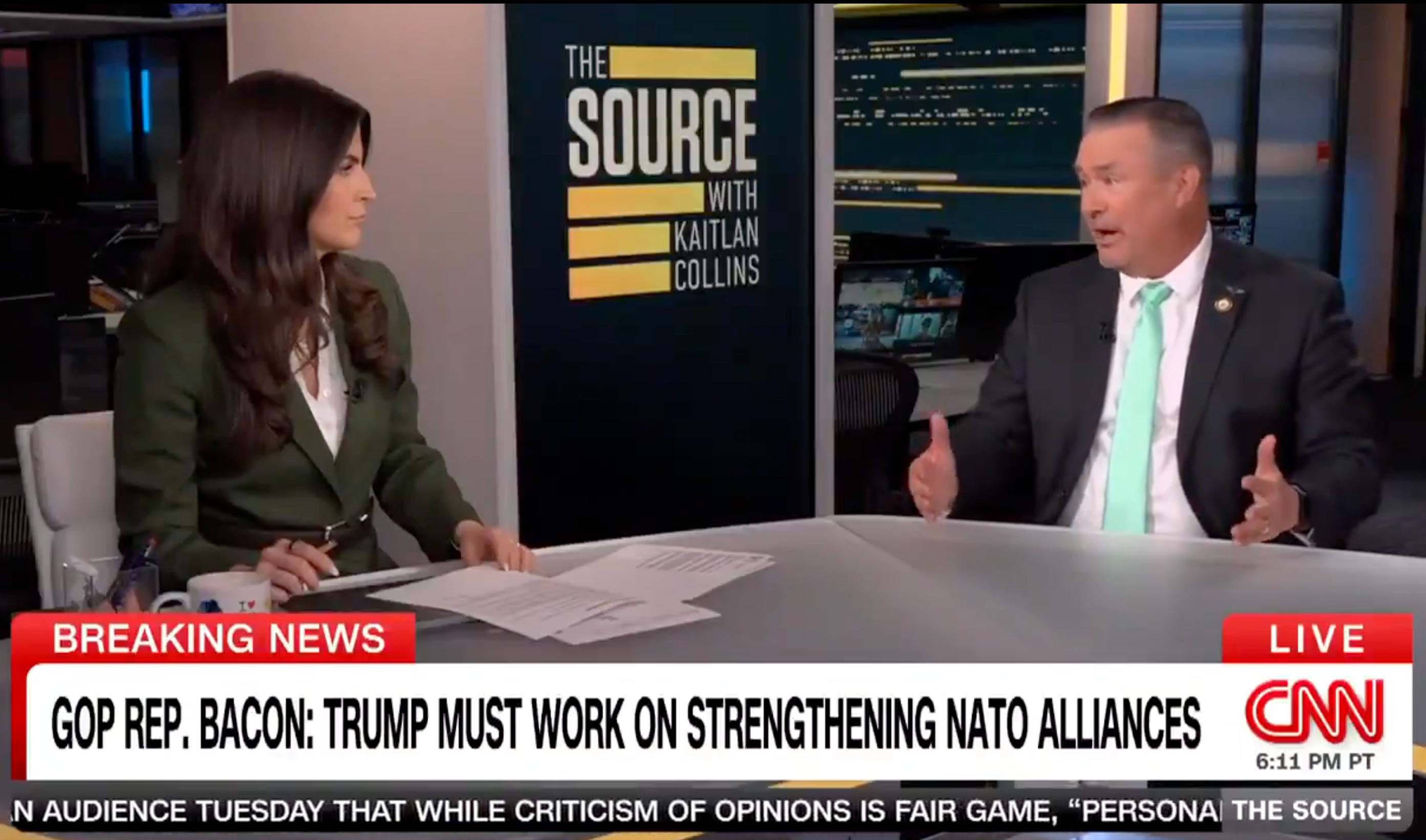 Rep. Bacon warned Collins that President Donald Trump’s threats to withdraw from NATO without seeking congressional approval would have dire domestic political consequences for their party