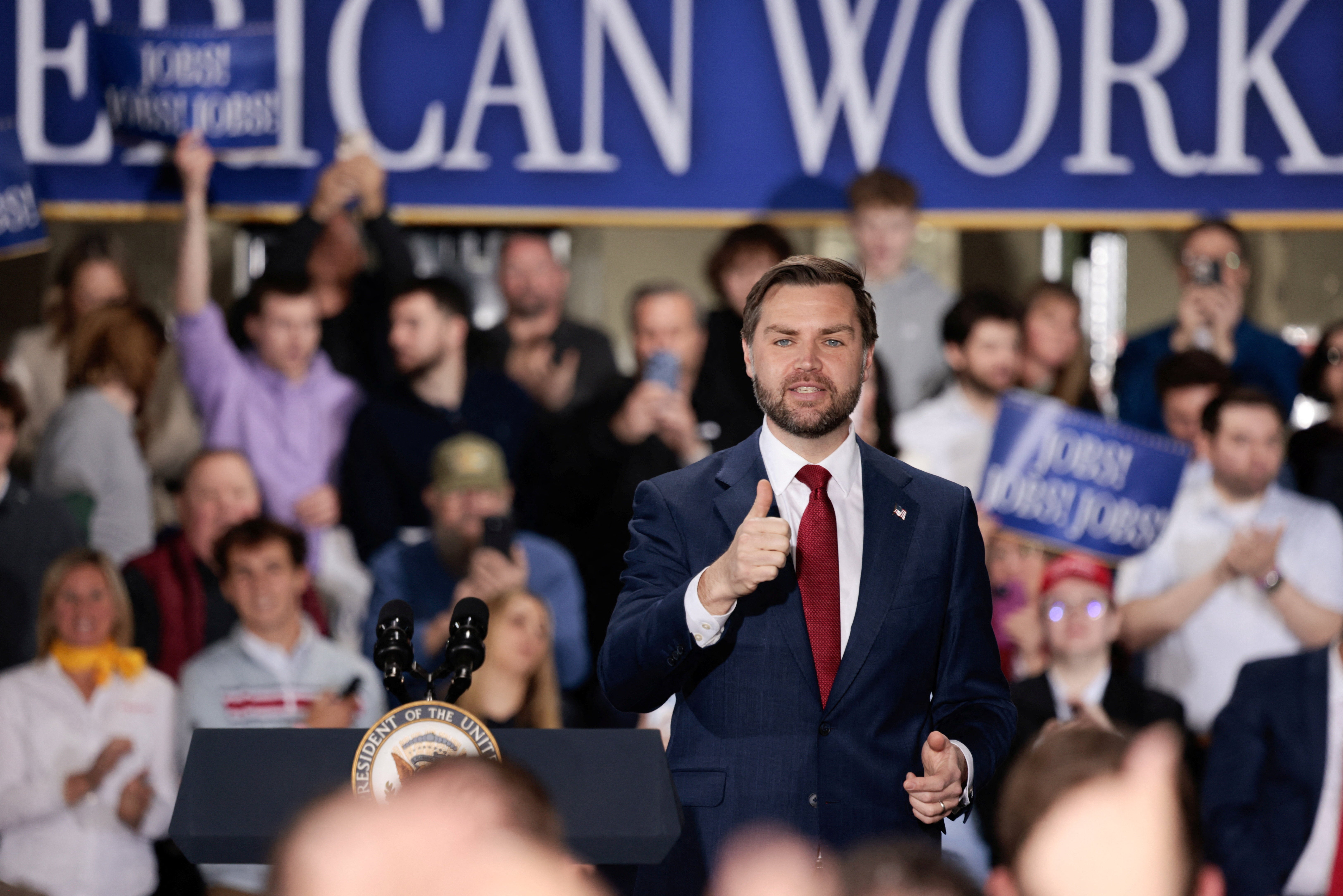 During an event in Michigan on Wednesday, Vice President JD Vance told an audience the war will only drive a ‘temporary’ spike in oil prices