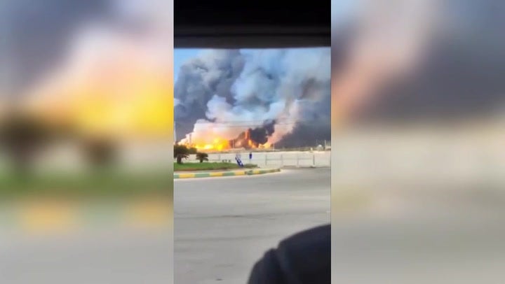 Watch as fire rages at Iranian gas fields after Israeli strike