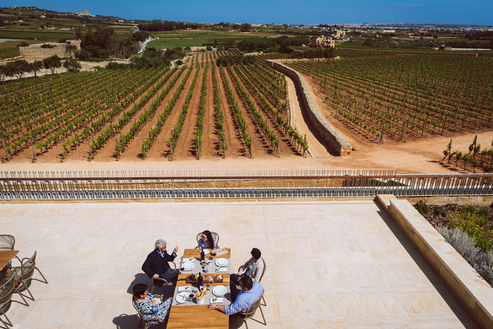 Enjoy a drink with a view at one of Malta’s stunning vineyards