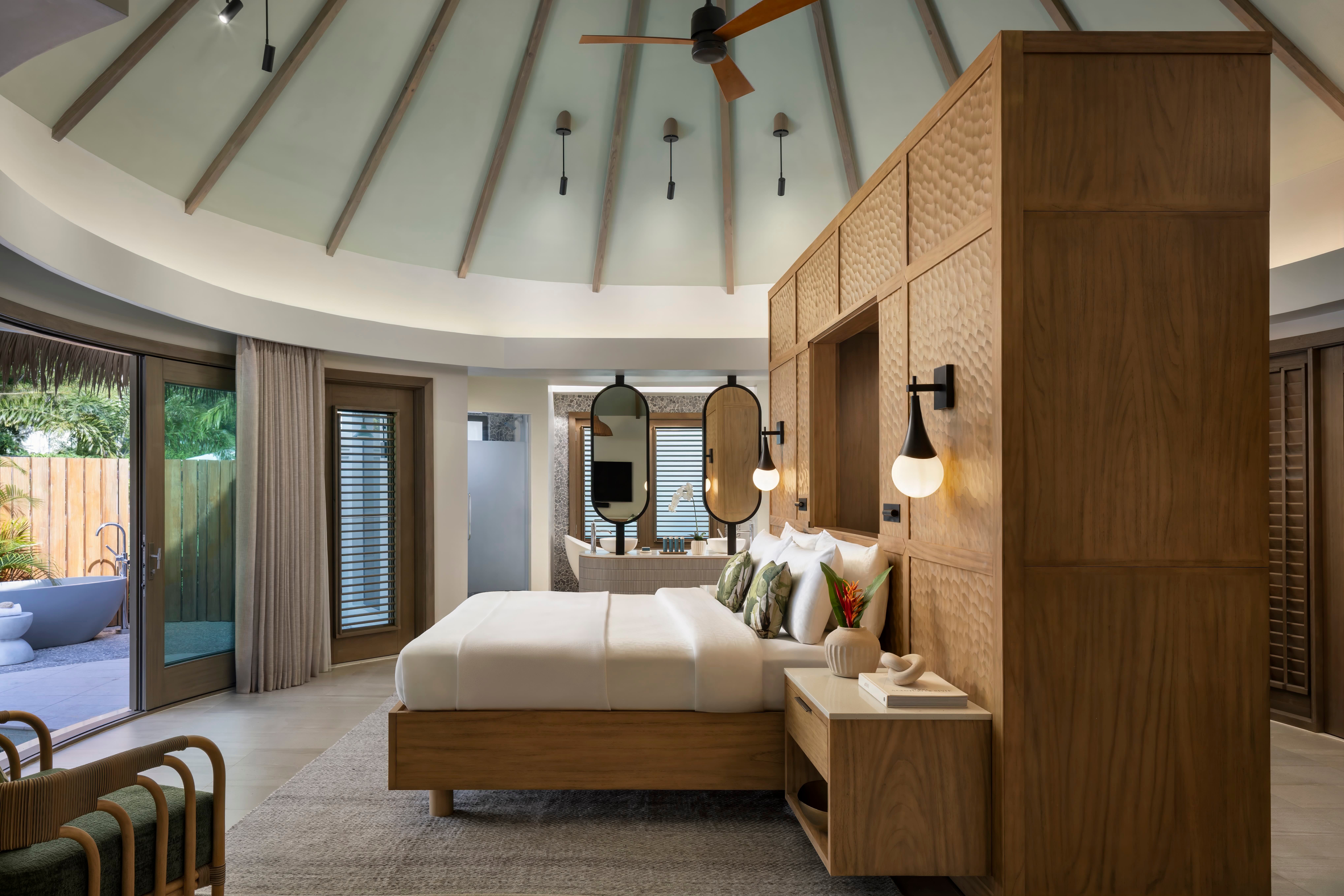 The Rondoval Butler Villas feature tranquillity tubs and private plunge pools