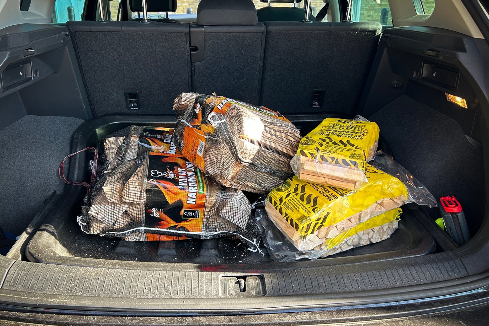 My car is stacked up with wood to heat my home in an emergency