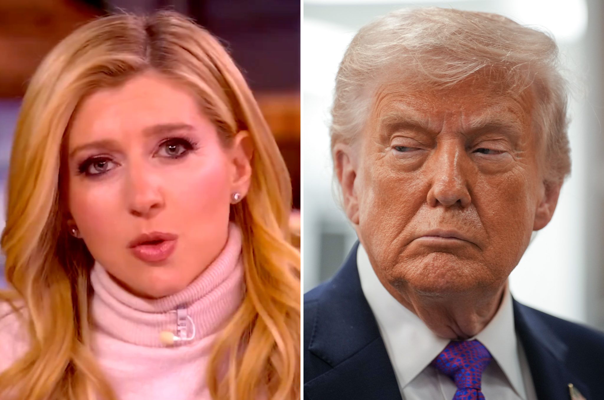 A co-apresentadora convidada de 'The View', Sara Eisen (à esquerda), defendeu o presidente Trump contra as alegações de que ele 'age em seu próprio benefício'