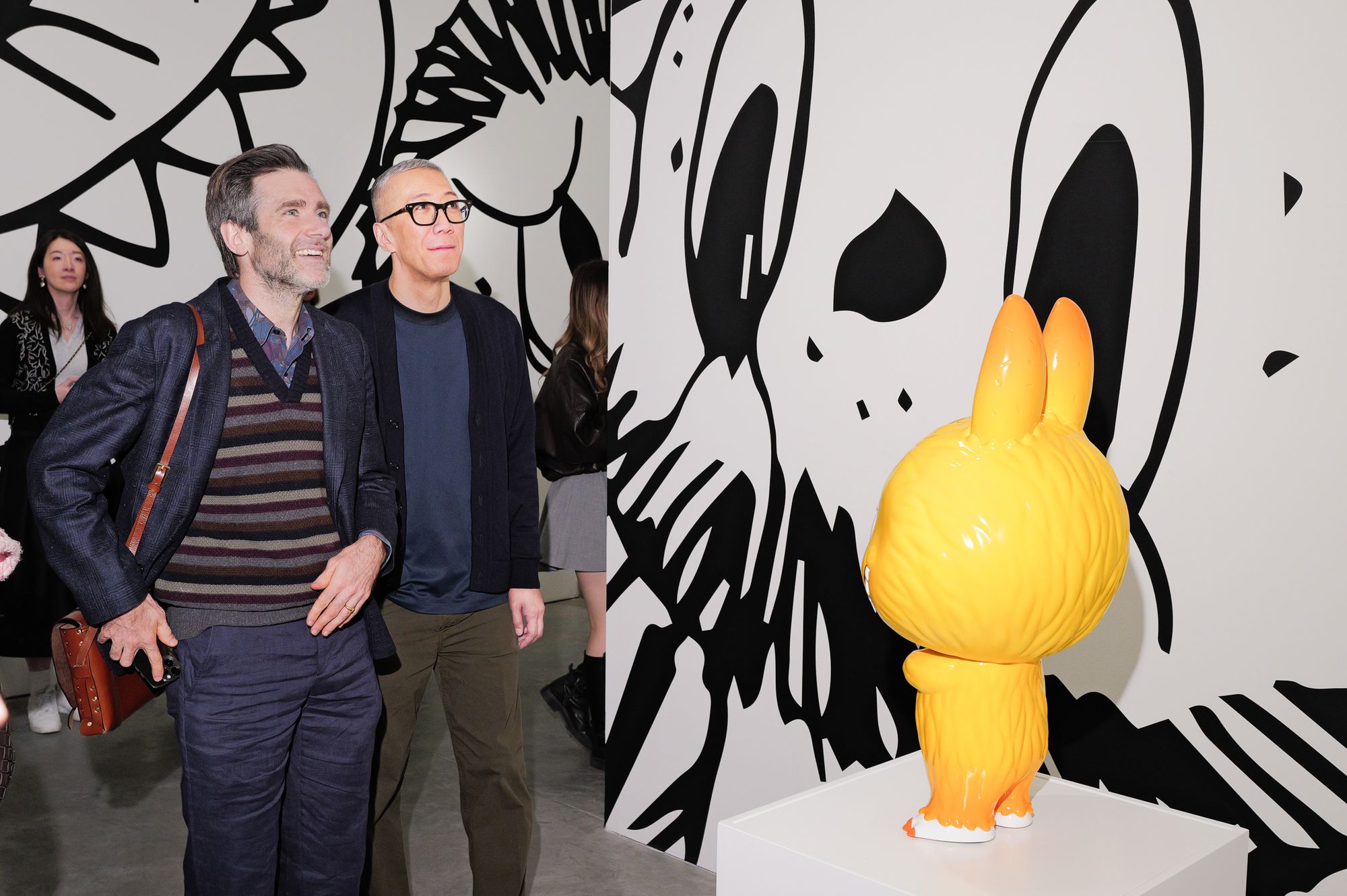 Paul King, left, and Labubu creator Kasing Lung