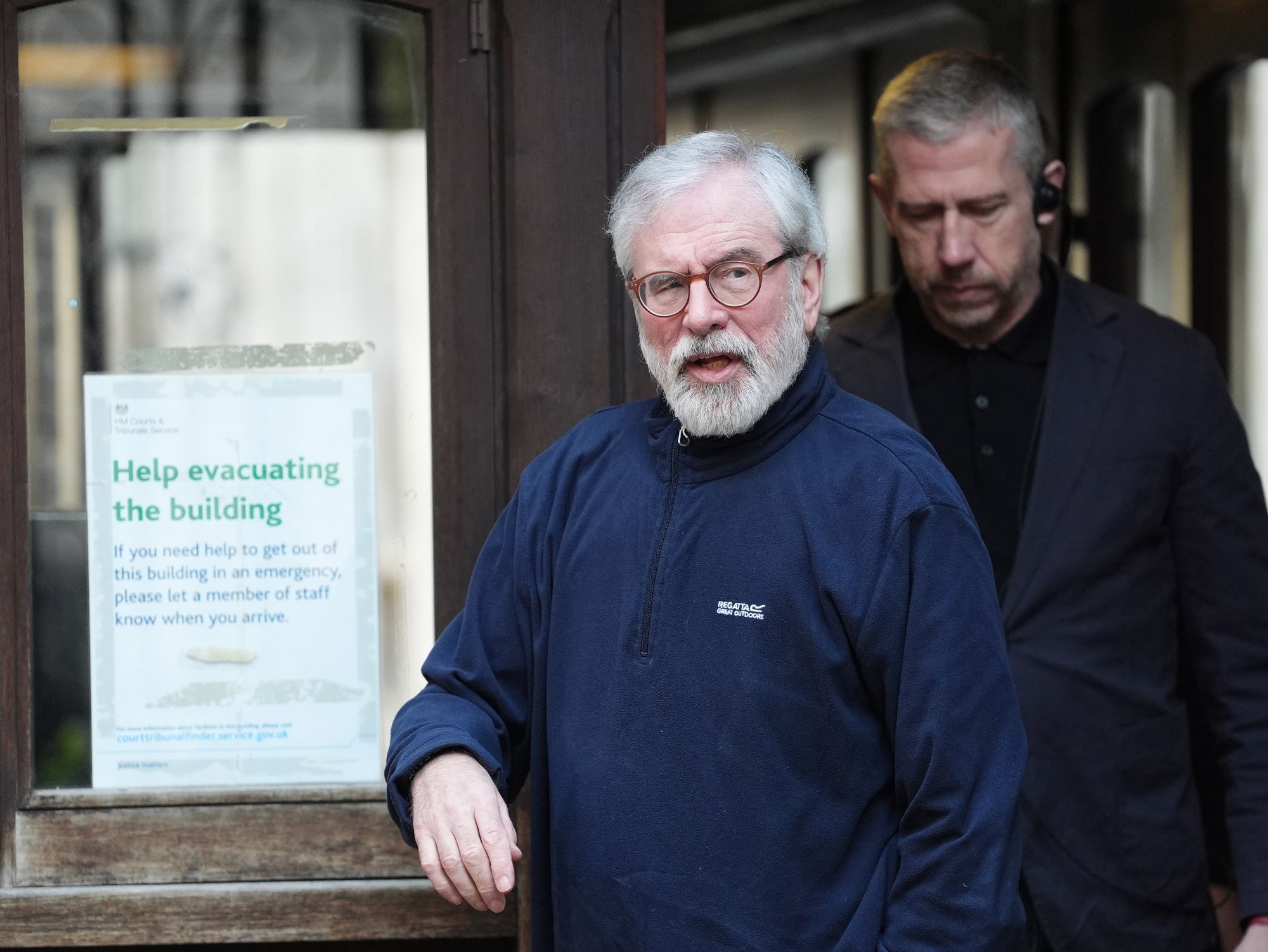 Former Sinn Fein president Gerry Adams arrives at the Royal Courts of Justice in central London
