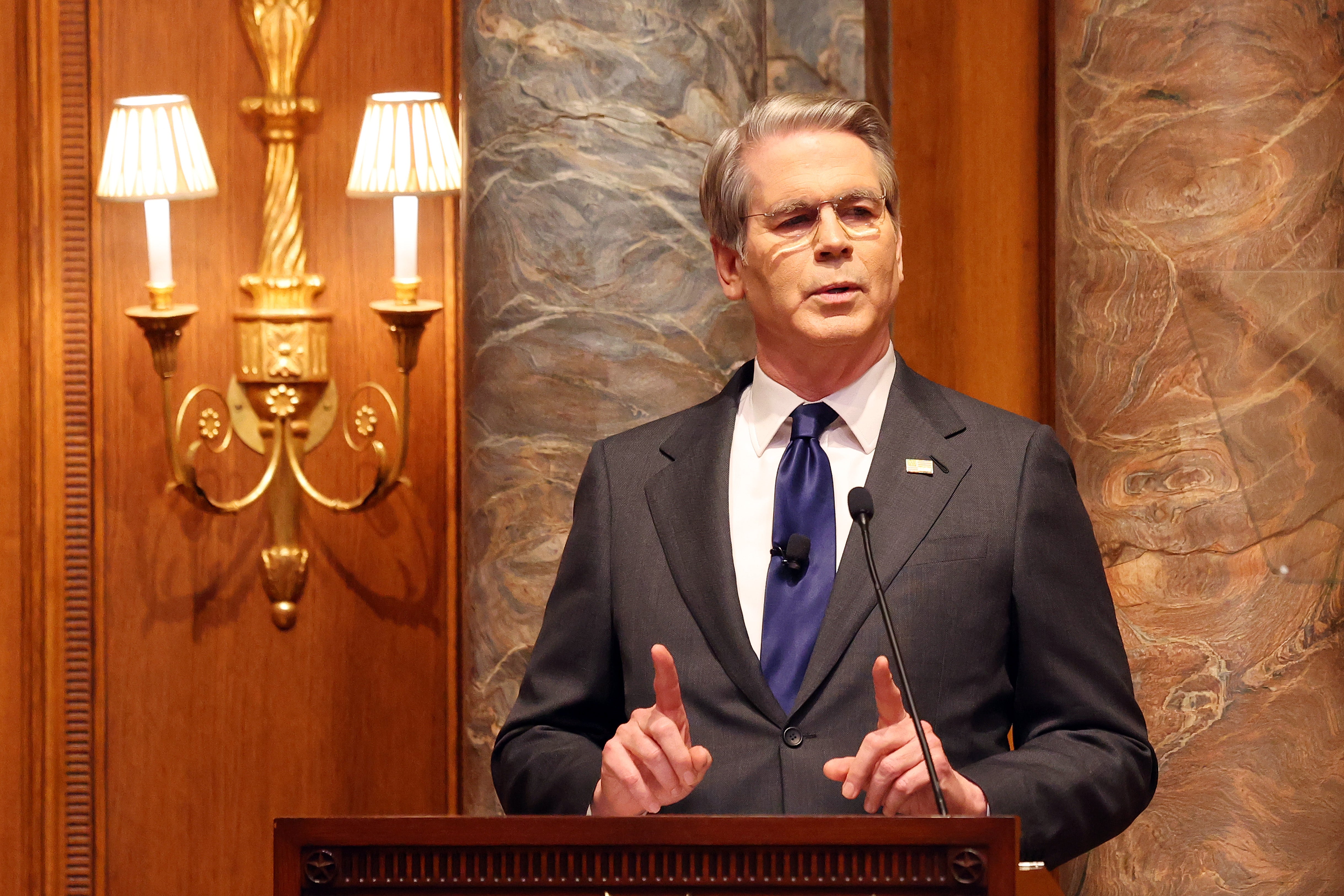 US Treasury Secretary Scott Bessent in Dallas, Texas, on February 20