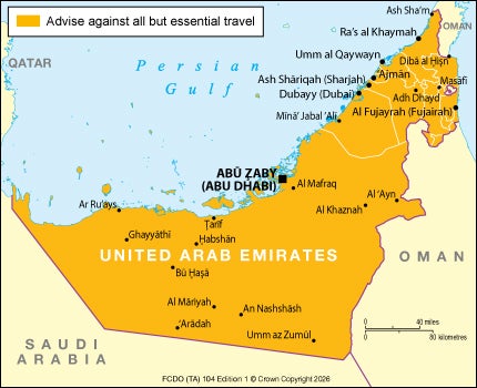 Off limits: Foreign Office map of the UAE