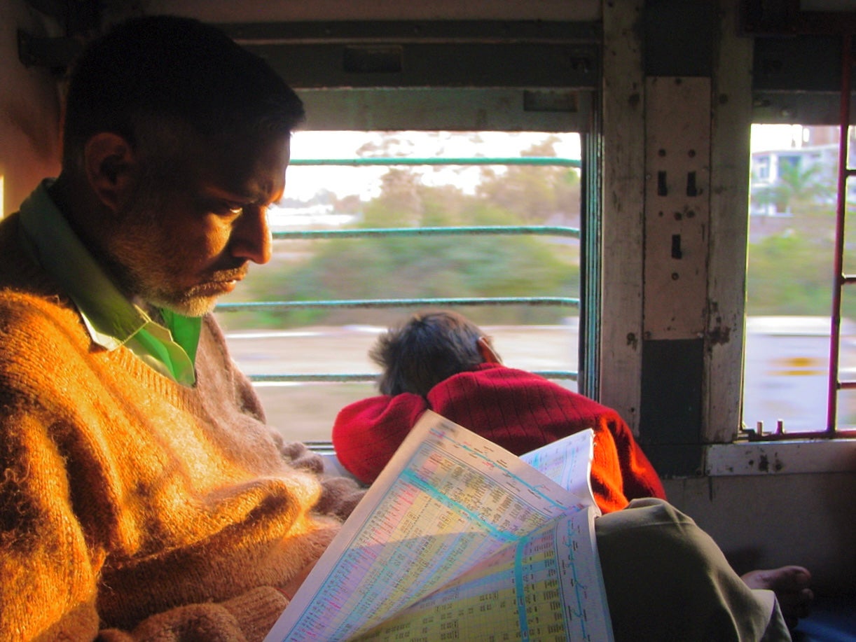 What time is that flight again? Passengers on one of my favourite trains, the Vasco Goa Express in India