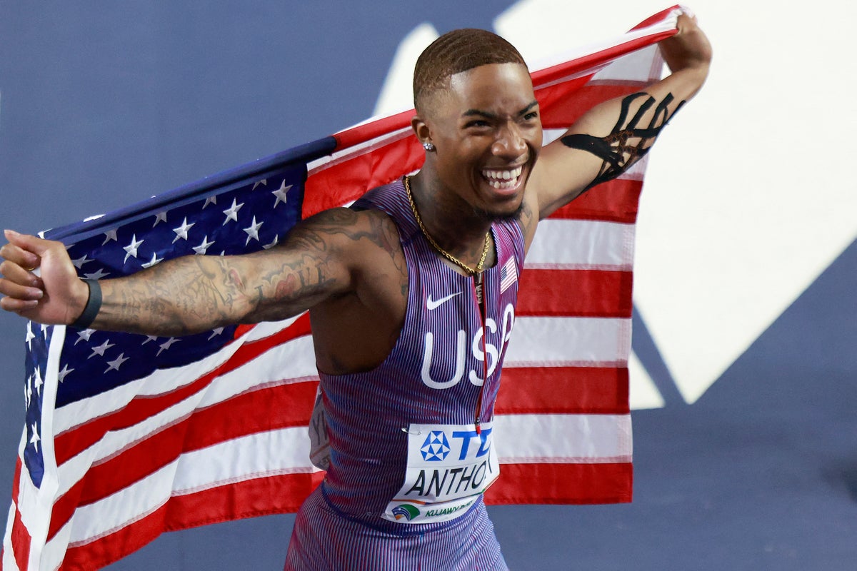 US national champion Jordan Anthony wins world indoor 60m crown as