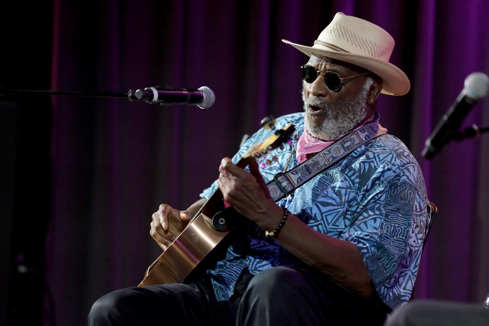 Taj Mahal, seen performing in Los Angeles in 2022, released both his first two albums, ‘Taj Mahal’ and ‘The Natch’l Blues’, in 1968