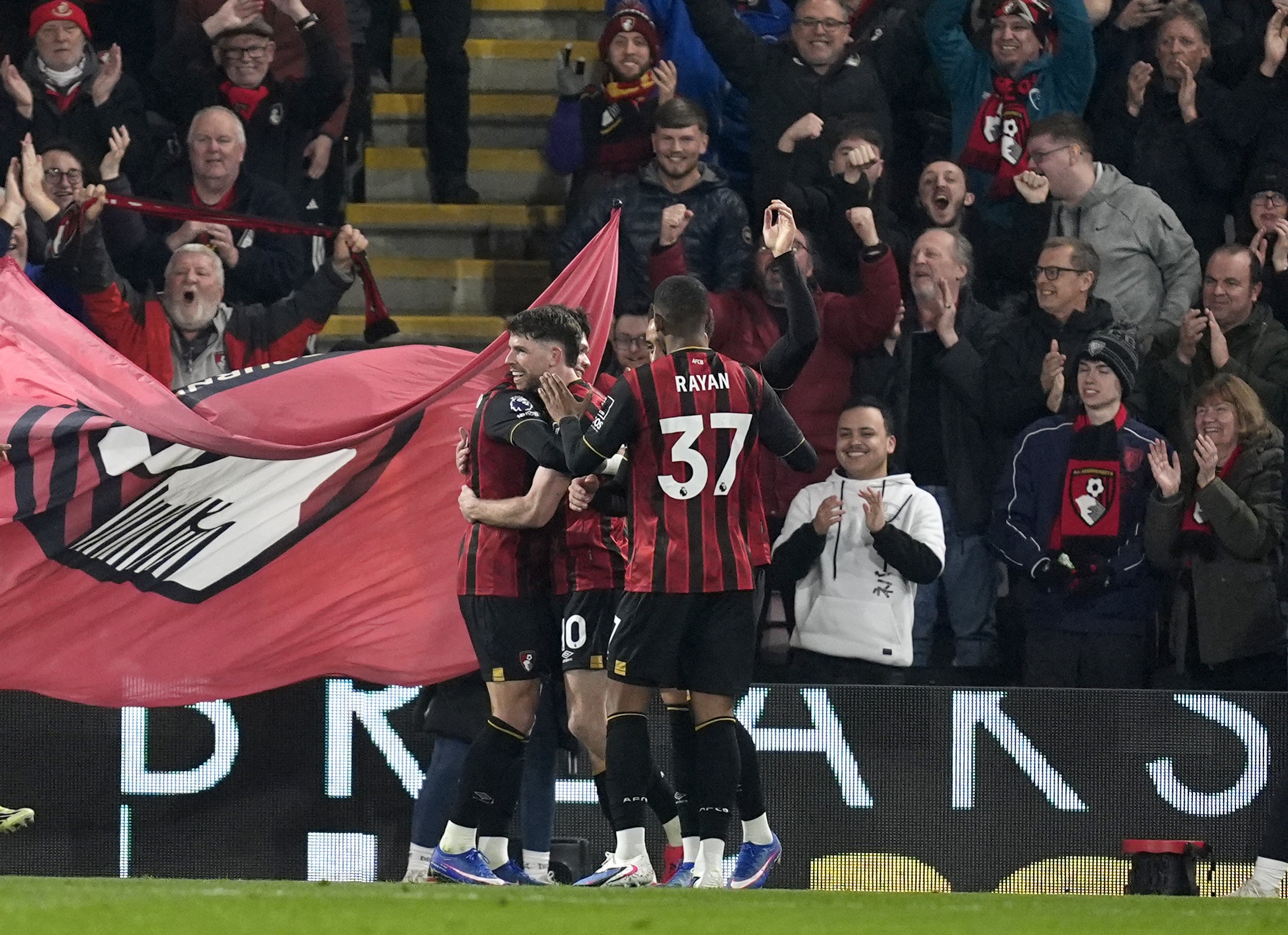 Ryan Christie pulled a goal back for Bournemouth moments after United argued they should have had a penalty