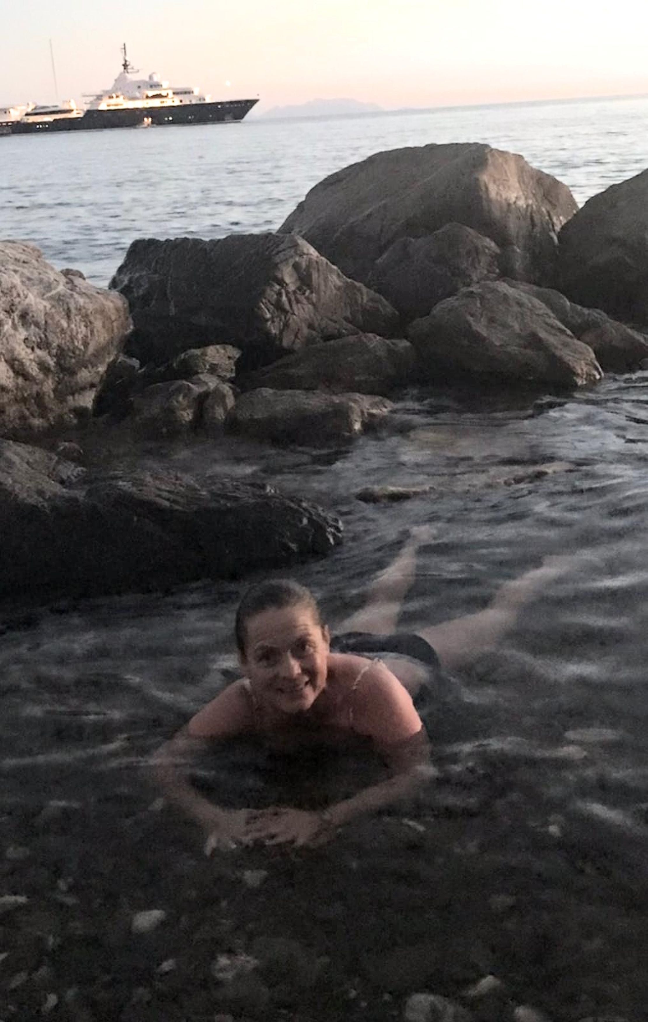Rose Buck swimming in the sea before the accident