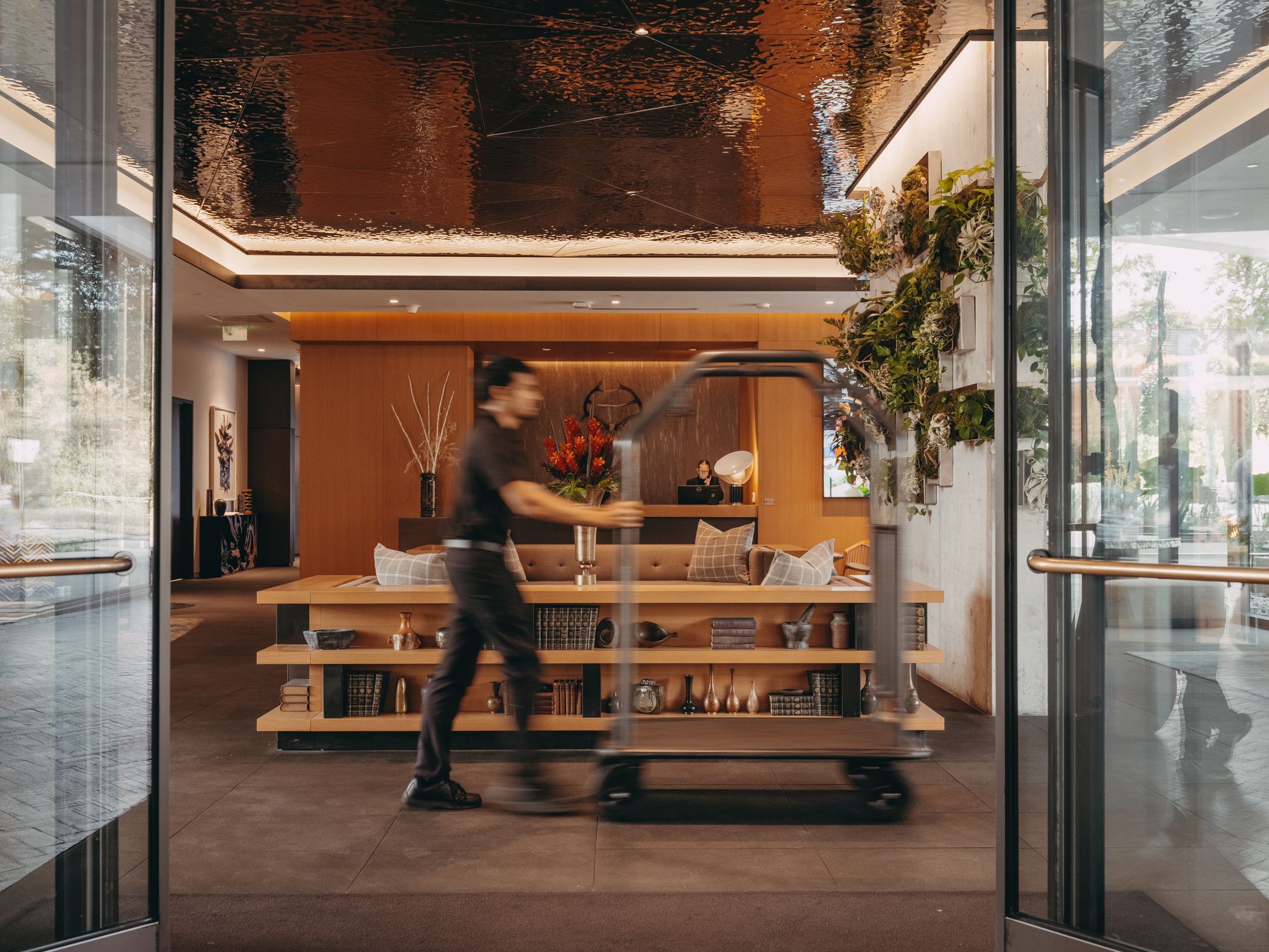 The well-designed lobby at The Loren