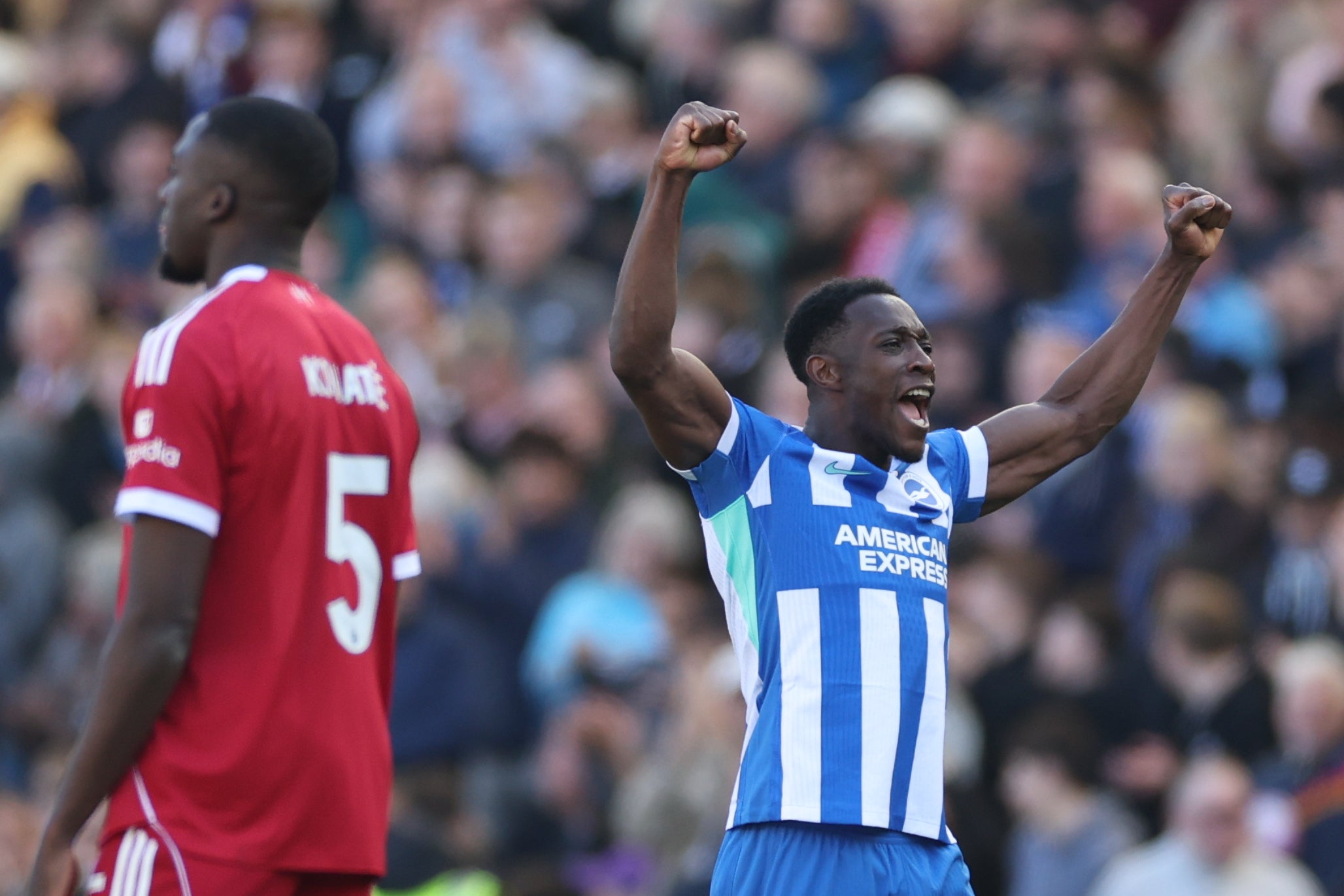 Brighton, inspired by Danny Welbeck’s double, were deserved winners