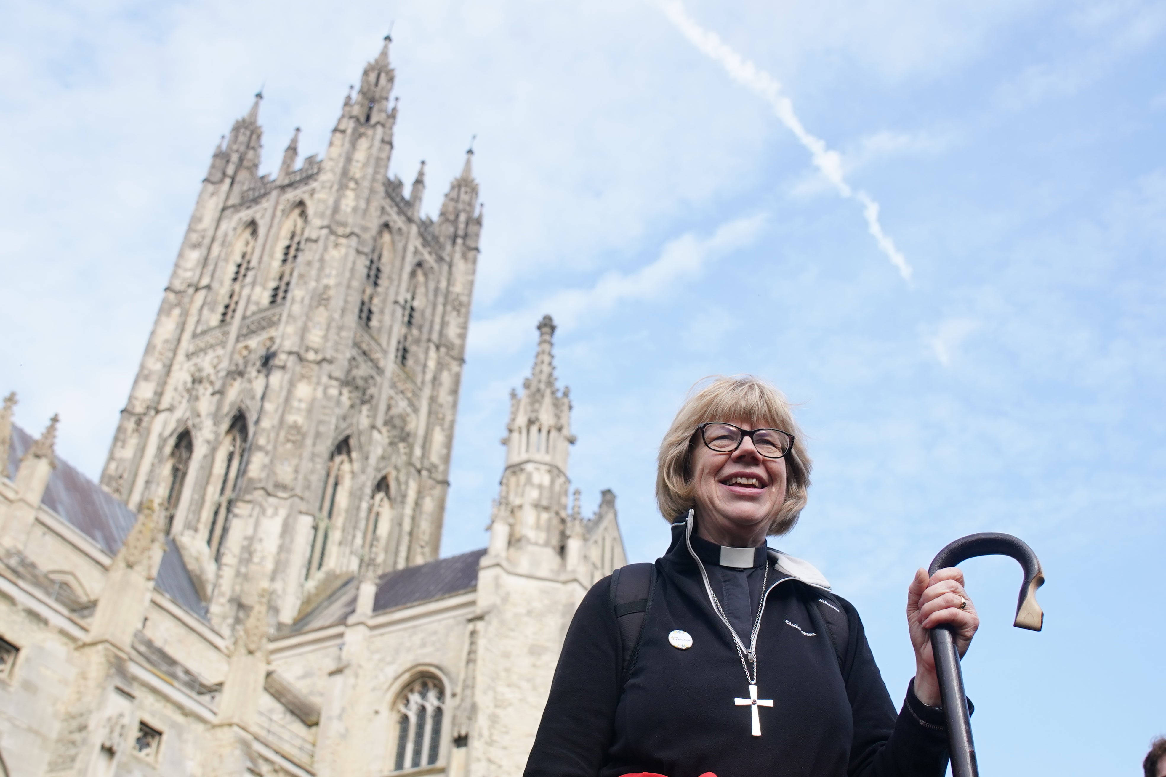 Dame Sarah Mullally, Archbishop of Canterbury, at Canterbury Cathedral after her pilgrimage