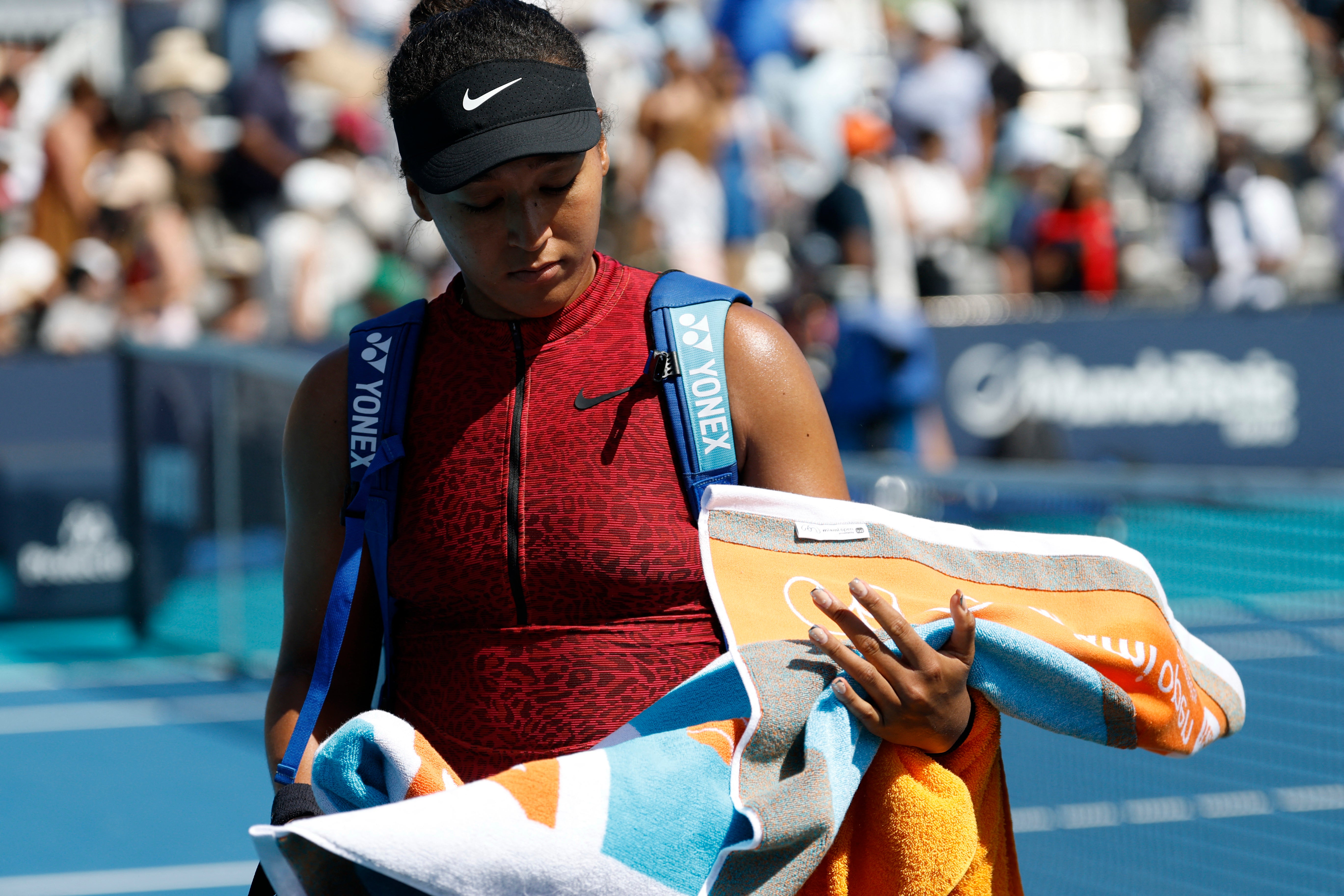Naomi Osaka cast doubt on whether she will continue to persevere with tennis after an opening-match loss in Miami