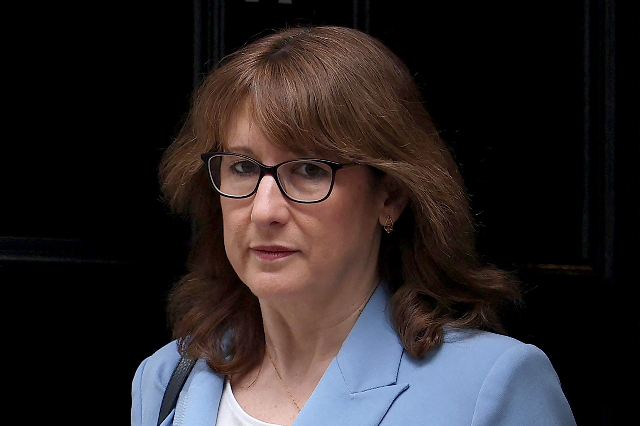 Chancellor Rachel Reeves leaves her official residence at 11 Downing Street in London on Monday