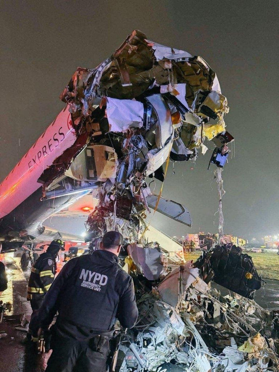 The Air Canada flight from Montreal carrying 76 passengers crashed into a Port Authority fire truck on the runway at the Queens airport late Sunday. Two people were killed in the collision