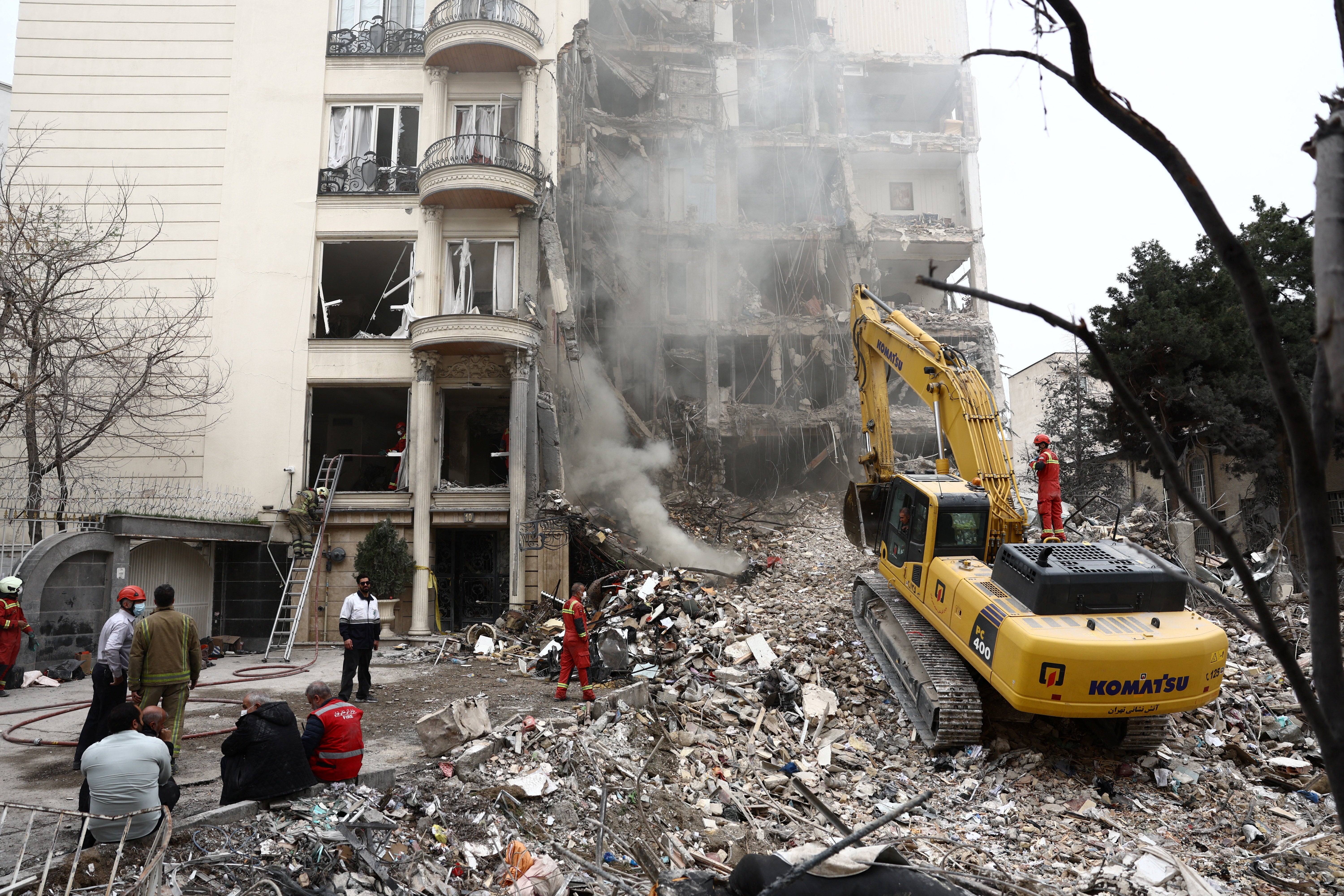 A residential building in Tehran damaged by a strike, amid the US-Israeli war with Iran