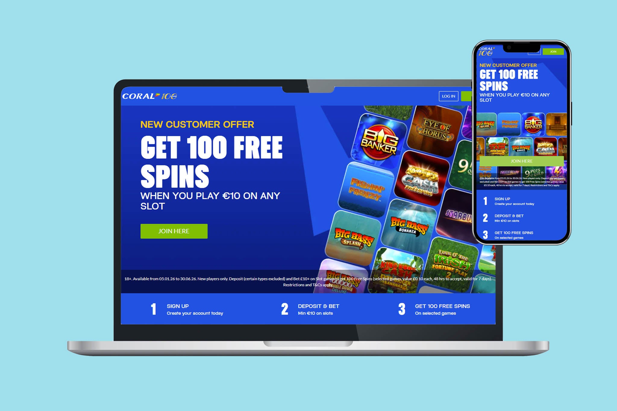 The Coral welcome offer is slots based but there’s no obligation to opt in
