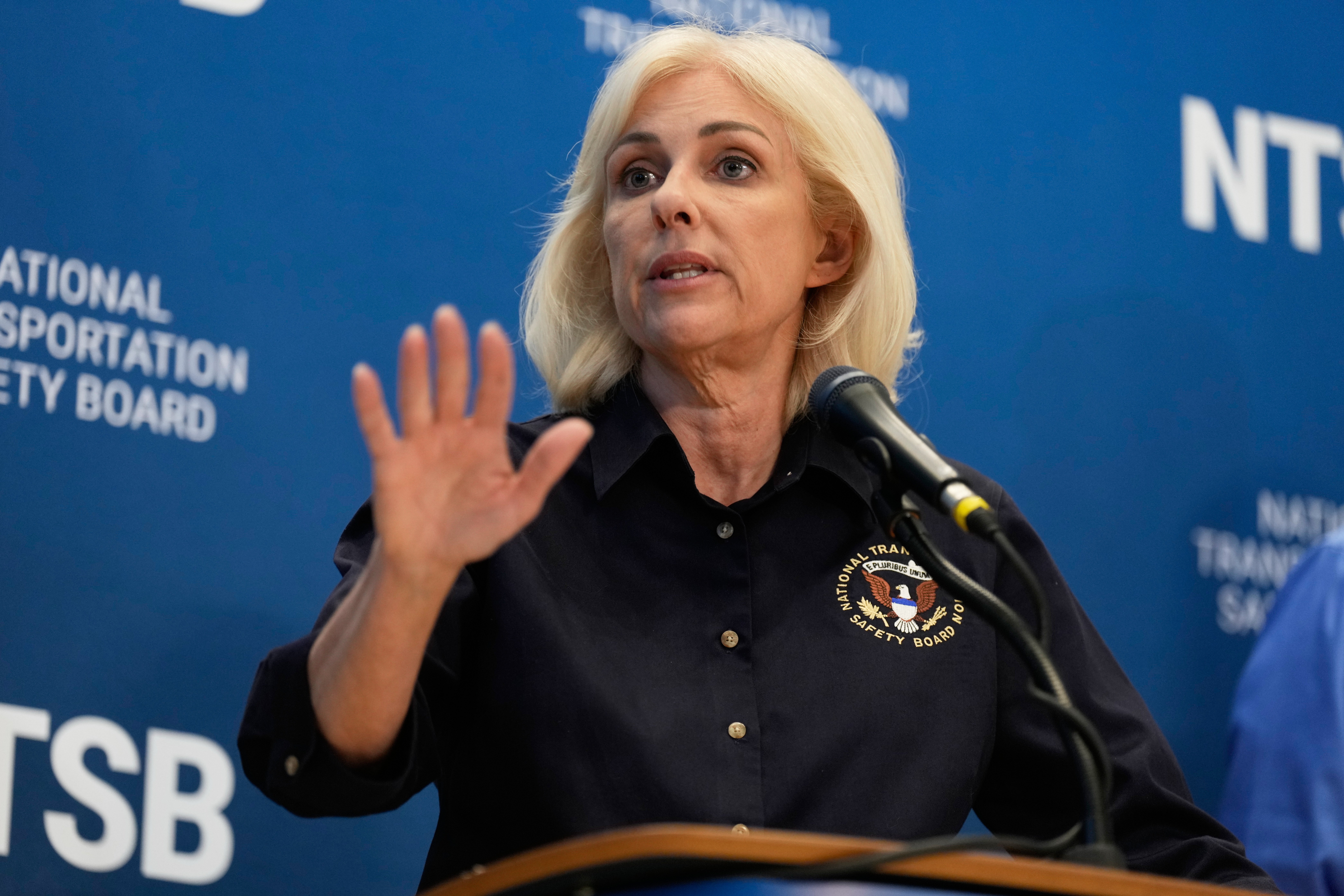 National Transportation Safety Board Chair Jennifer Homendy is leading the investigation into the disaster that left two people dead and at least 43 injured