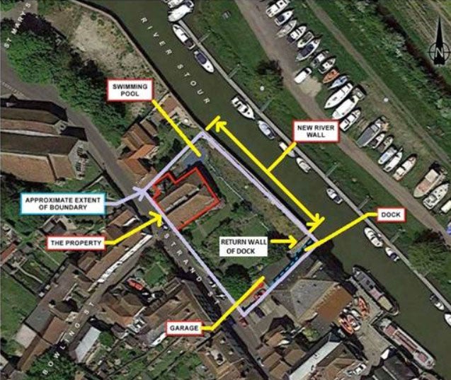 Aerial plan showing the location of King's Lodging, home of Roger and Suzanne Brookhouse