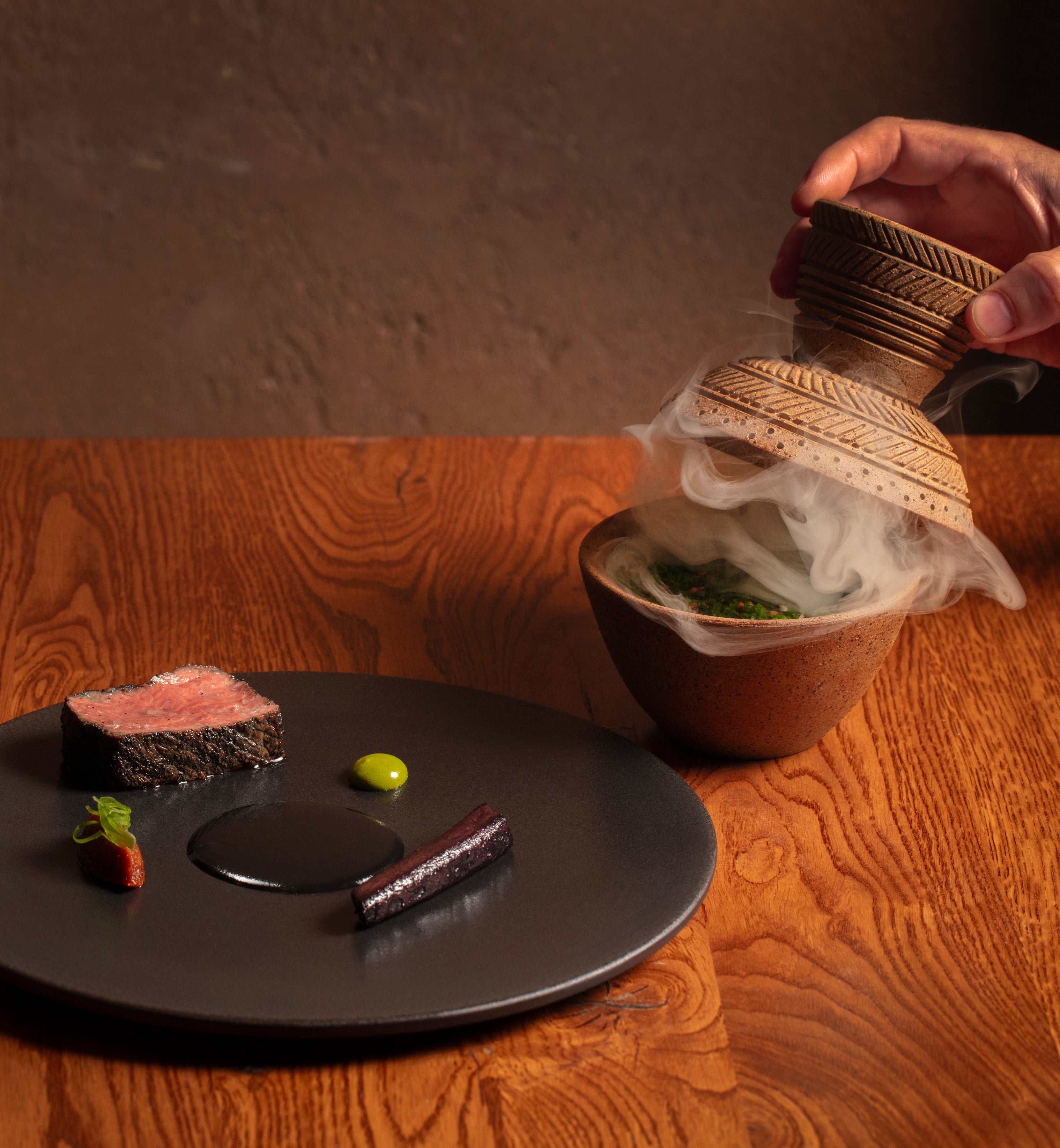 Try the longhorn beef with jollof rice at Akoko