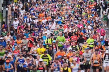 <p>The TCS London Marathon is an annual 26.2-mile road race</p>