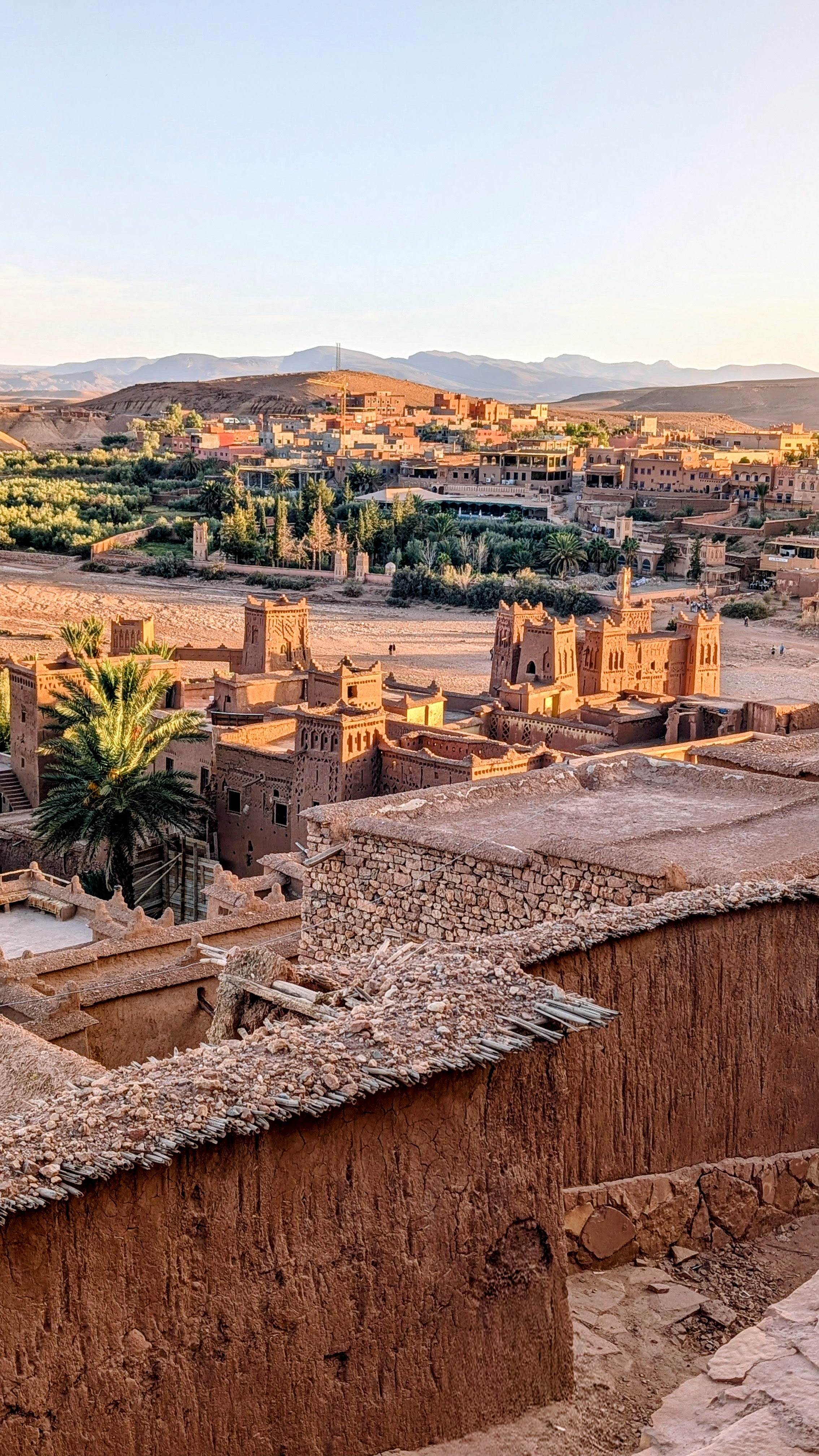 View of Aït Benhaddou at sunset