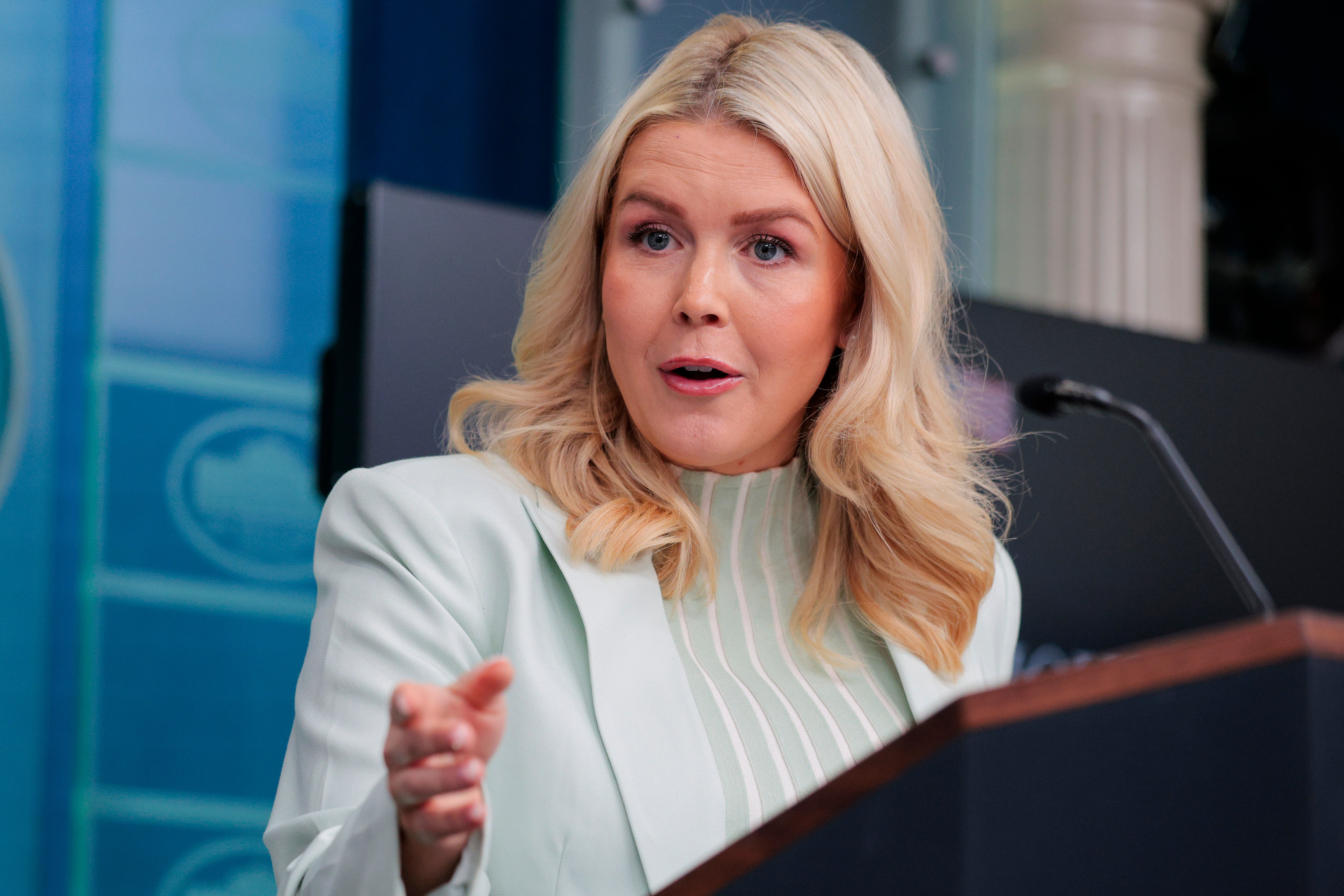 Leavitt defended the president's immigration agenda, which has become a point of debate between Republicans and Democratic lawmakers during the shutdown talks