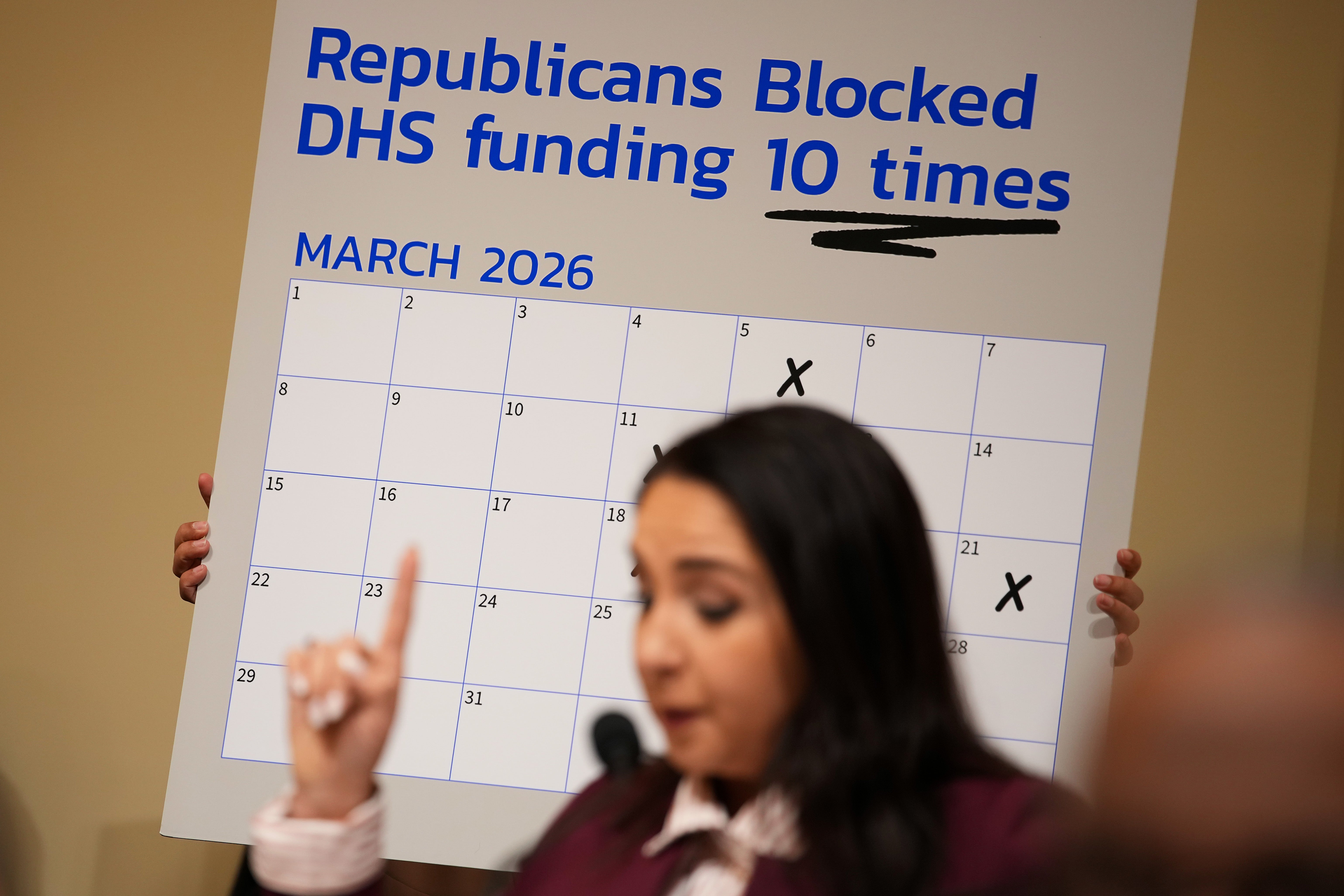Lawmakers, such as Democratic Rep. Delia Ramirez, continued to point fingers at one another Wednesday for causing a 40-day long shutdown of the Department of Homeland Security