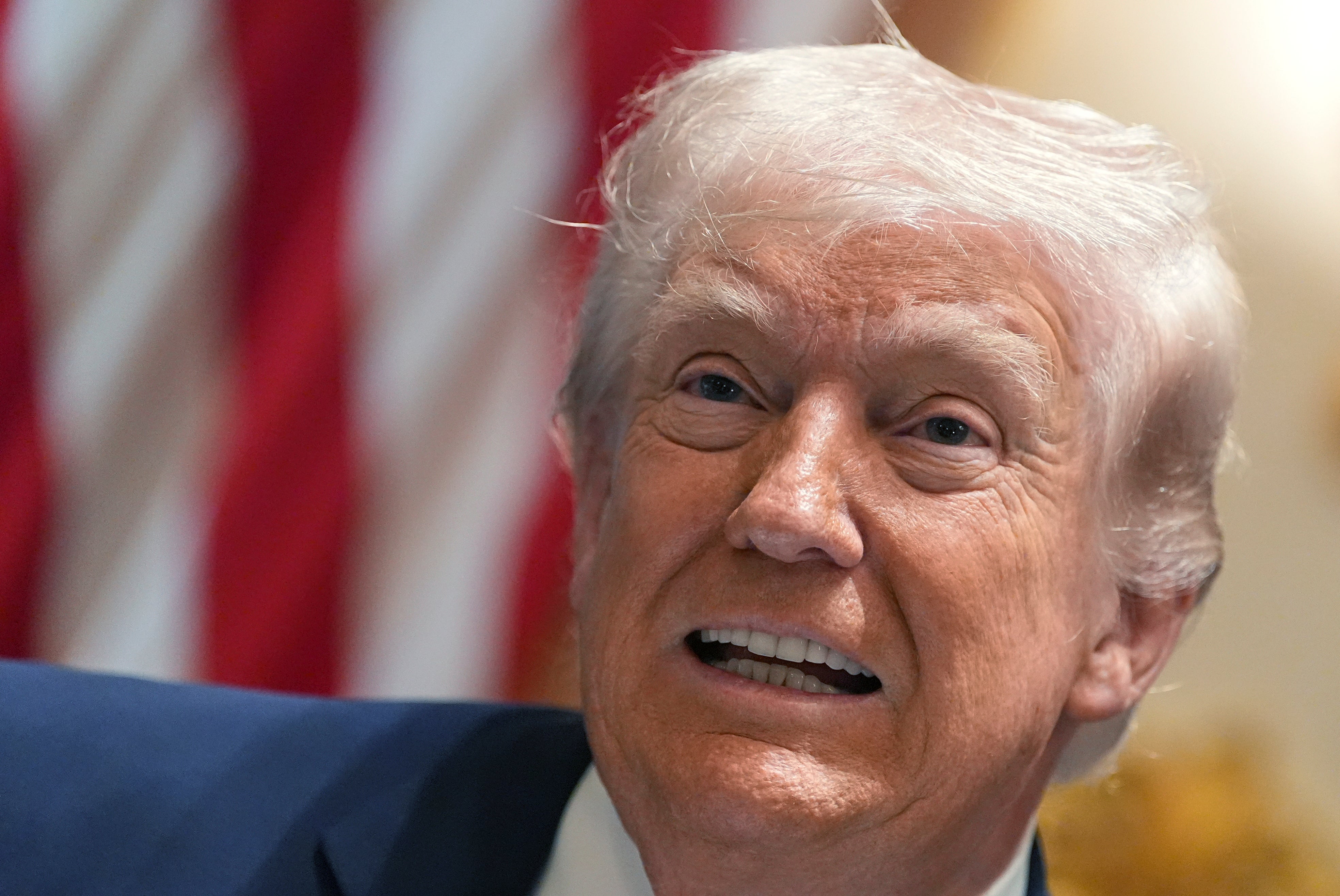 <p>El presidente de EE. UU., Donald Trump, interviene durante una reunión de Gabinete en la Casa Blanca, el jueves 26 de marzo de 2026, en Washington, D. C.</p>