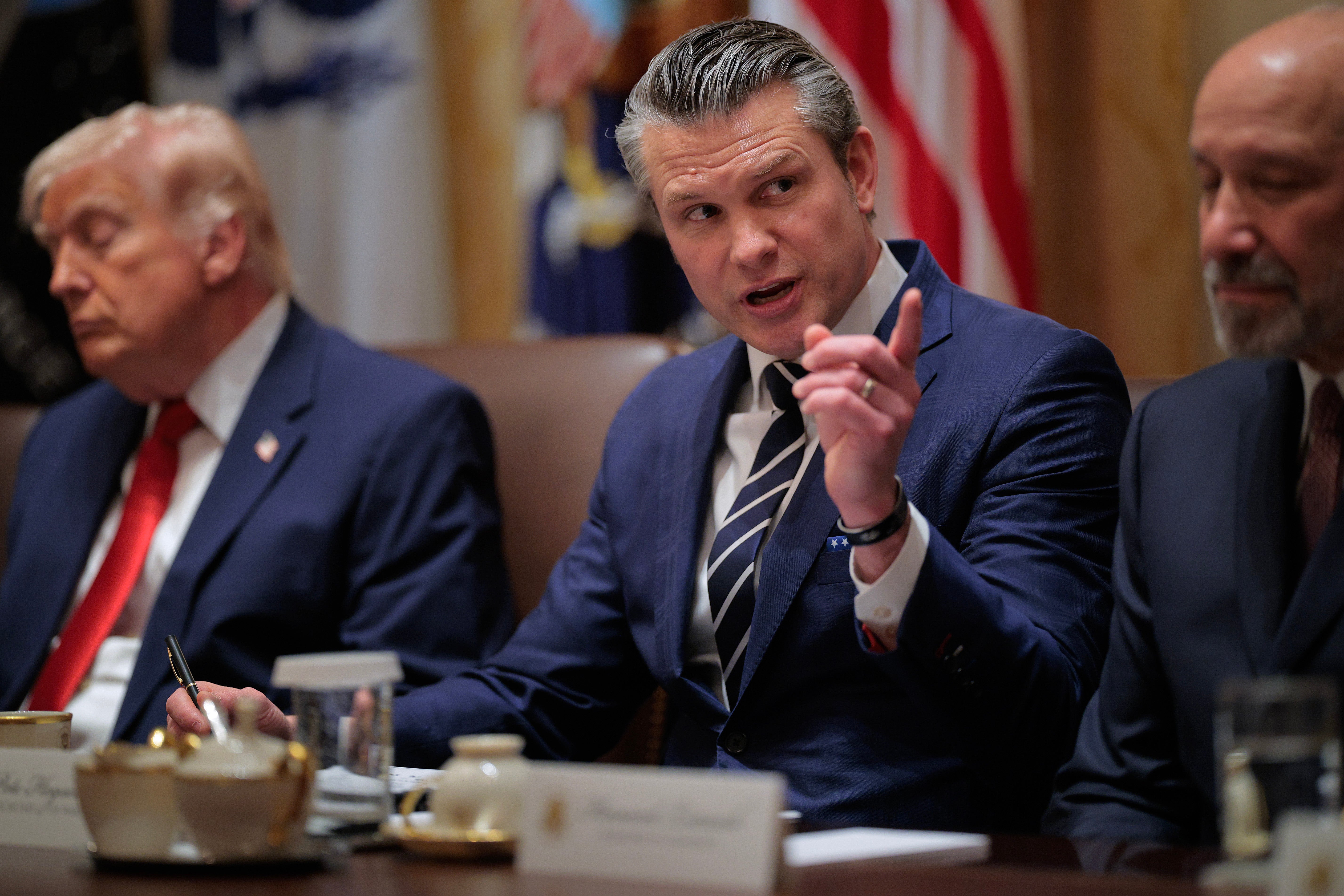 Defence secretary Pete Hegseth (pictured with Donald Trump on 26 March) says the US is delivering unprecedented damage to the Iranian regime. But the cost of the was is quickly ballooning