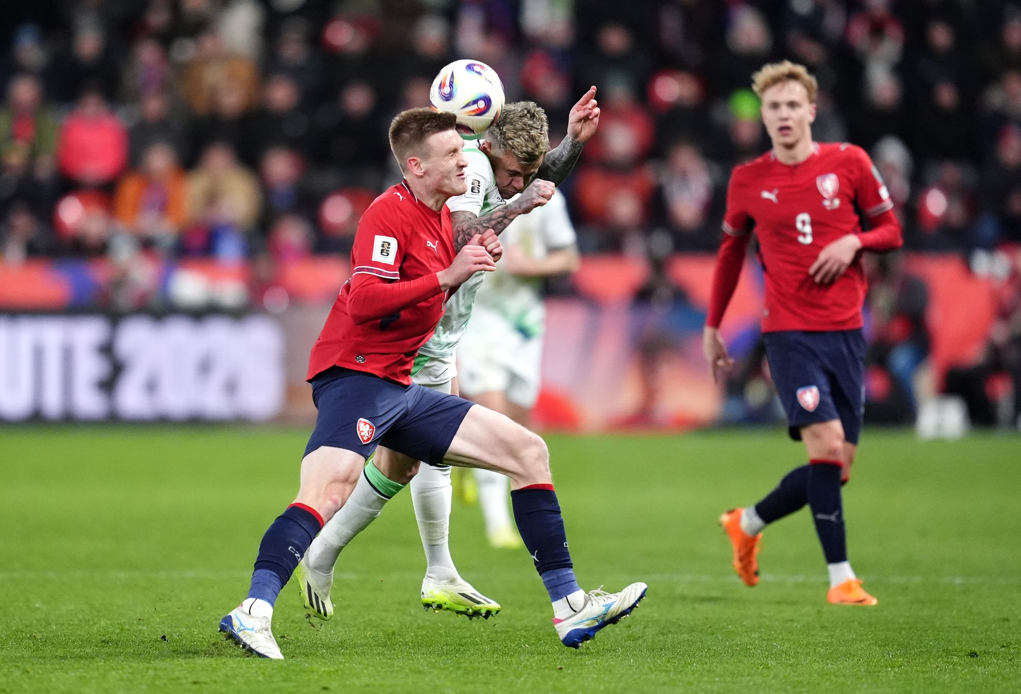 Sammie Szmodics collided with Stepan Chaloupek when competing for the ball