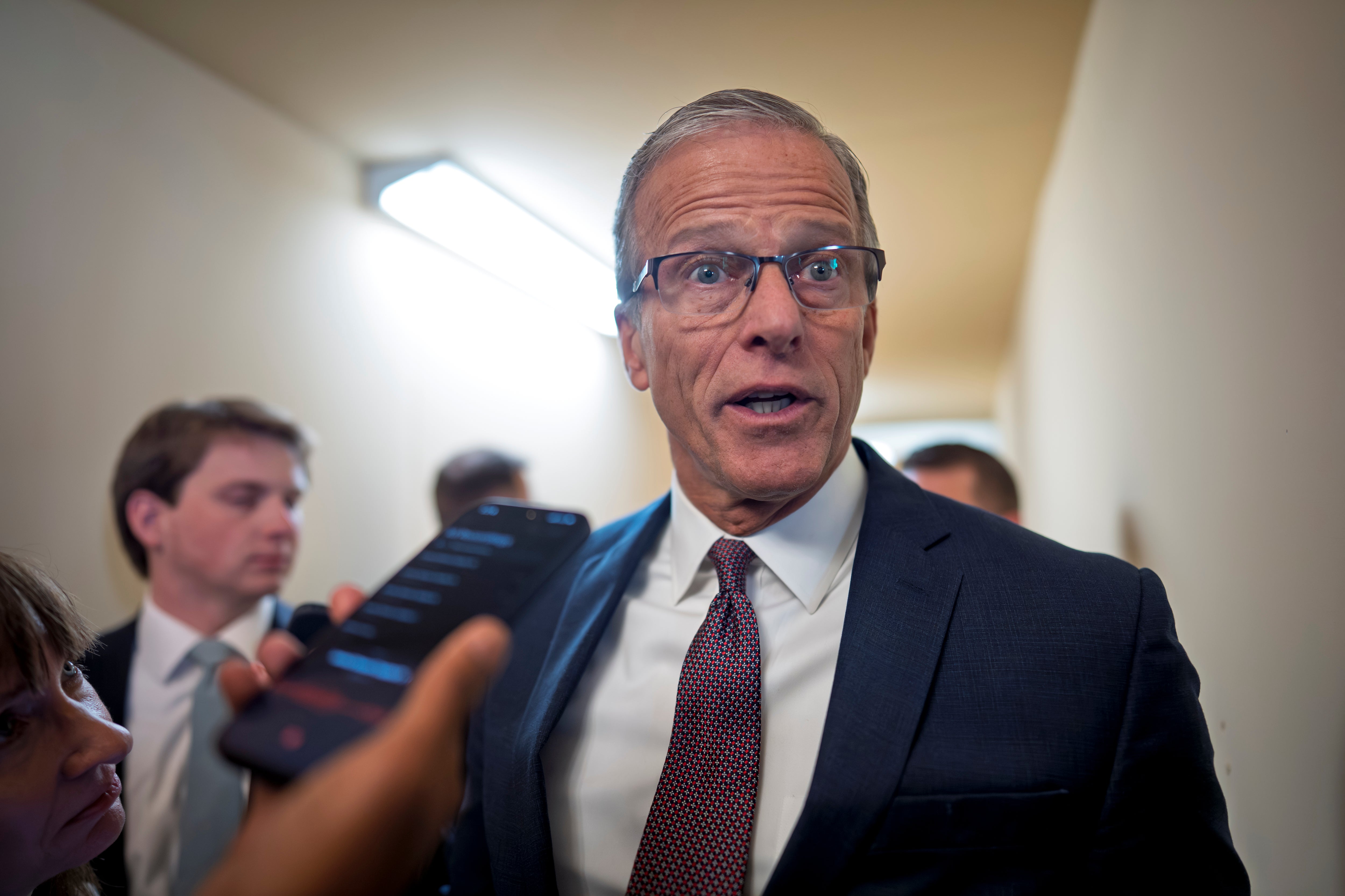 Johnson implied that Senate Majority Leader John Thune did not control the Senate on Friday.