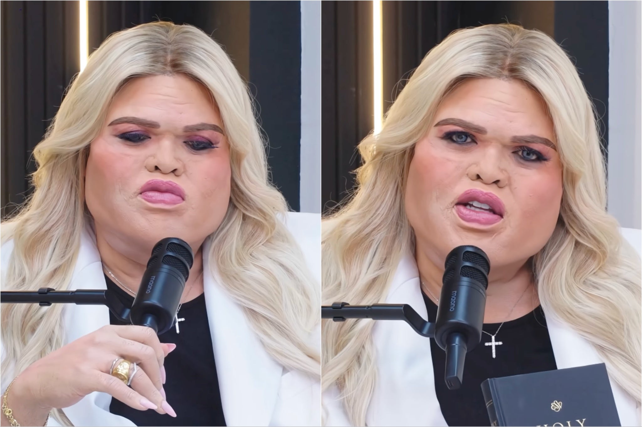 ‘We have to protect all men in America, especially the white men in America,’ Druski says at one point in the viral skit. ‘Those are the ones we care about’