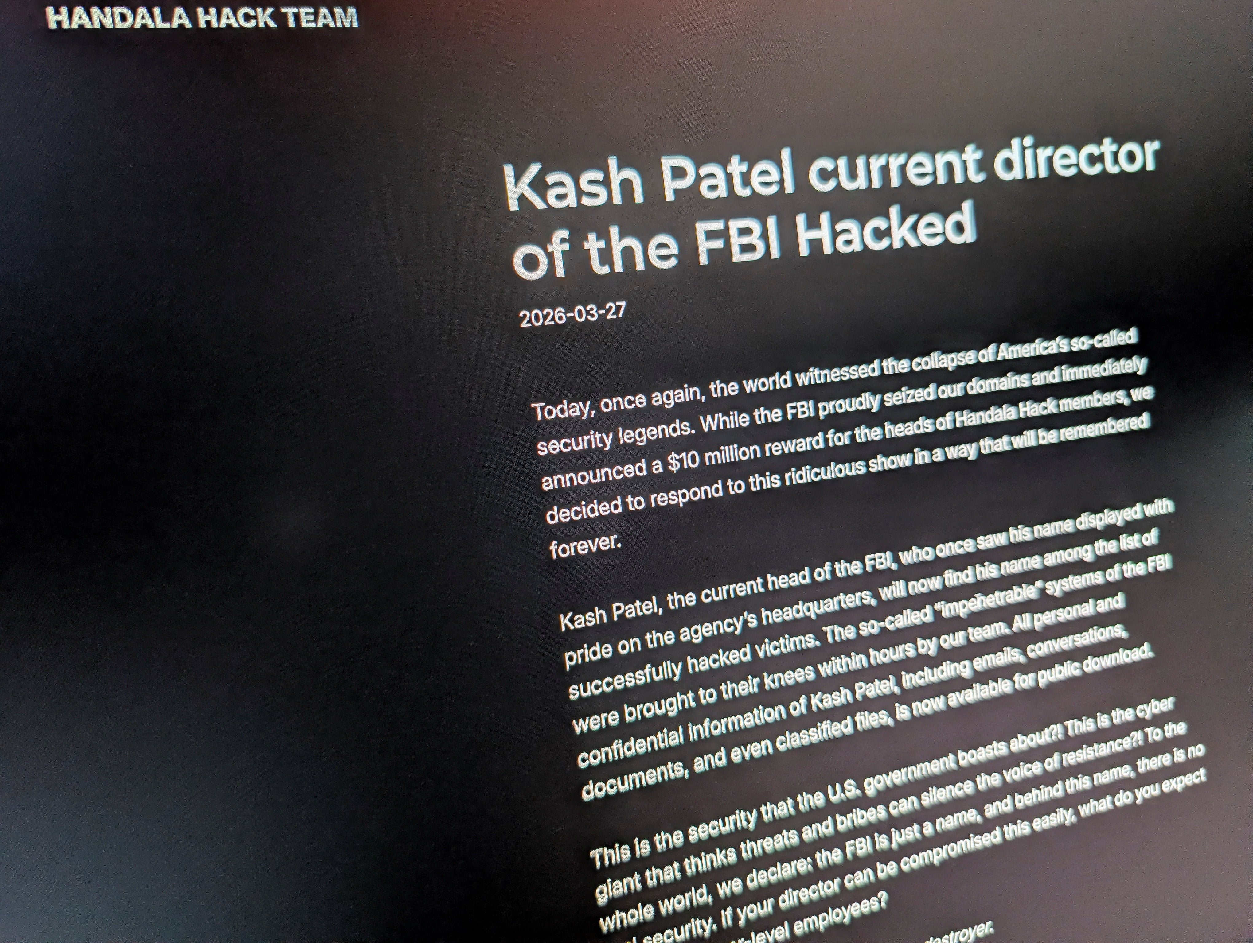 The group claimed the attack had been in response to the FBI seizing its domains and announcing a $10 million reward for information on its members, which it described as a ‘ridiculous show’