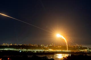 Ukrainian air defence intercepts a Shahed drone mid-air in the third Russia aerial attack on Kyiv