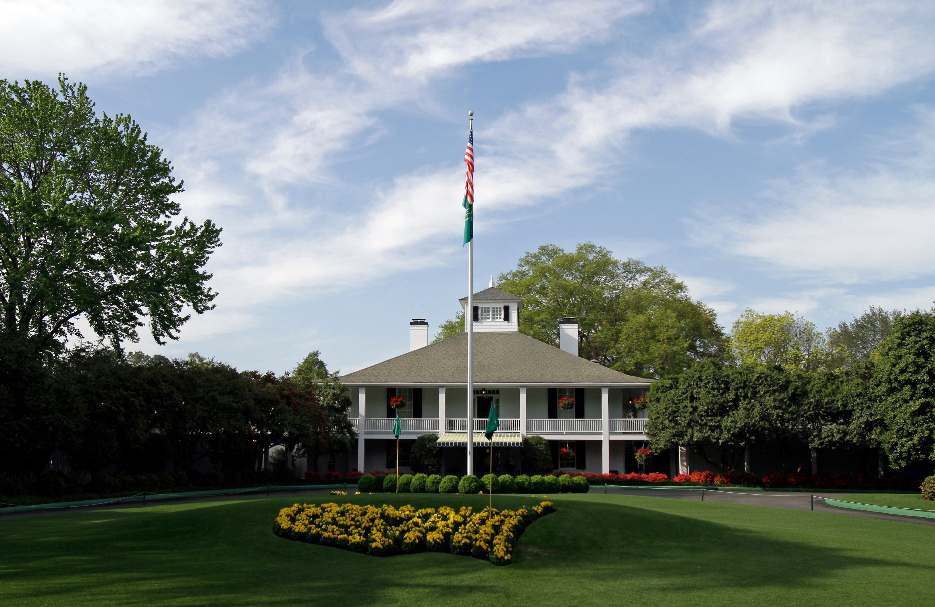 he Augusta National clubhouse during a practice round at the Masters golf tournament in Augusta, Ga., April 7, 2010. (AP Photo/Rob Carr, File)