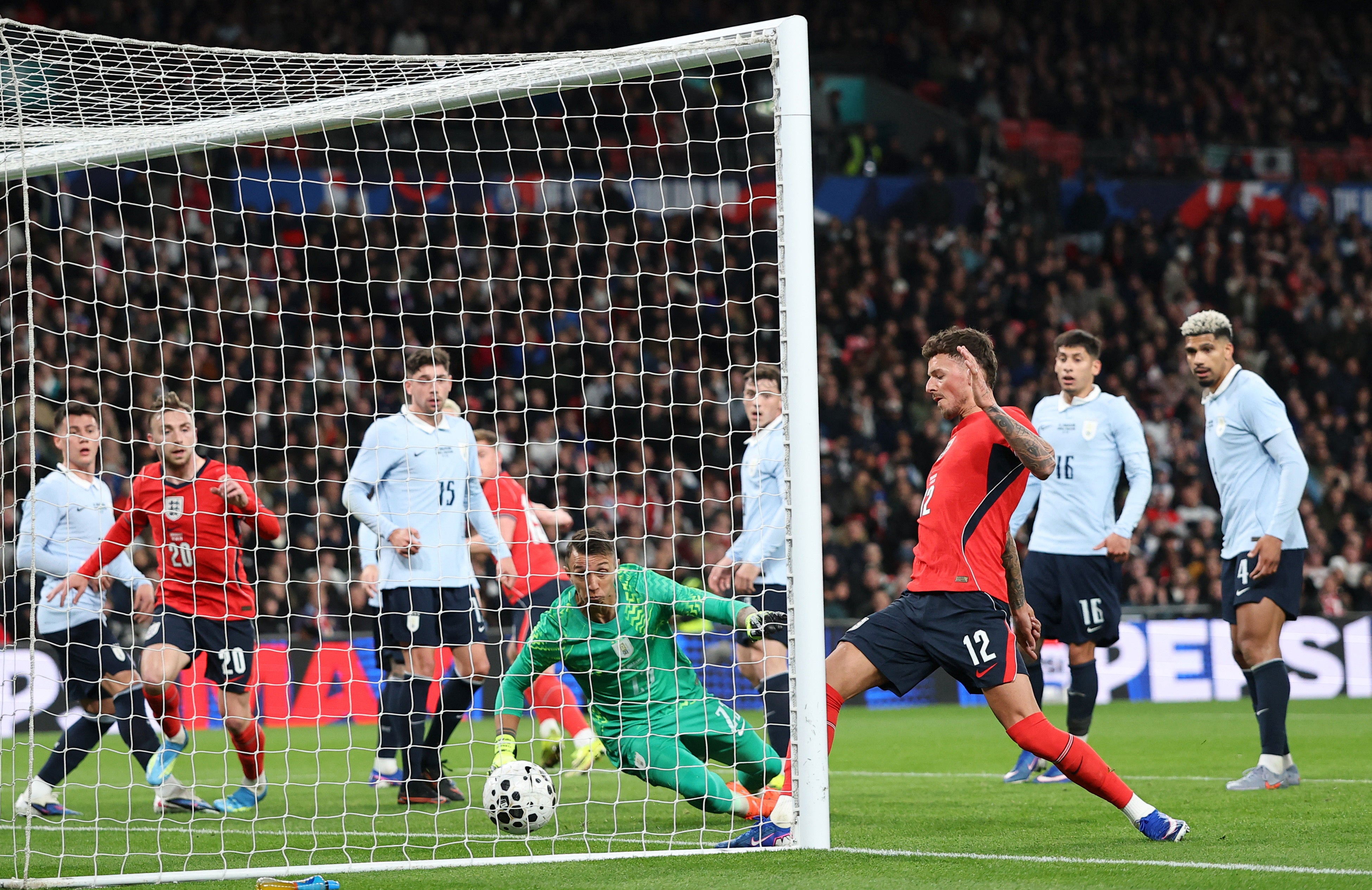 Ben White was booed on his introduction but scored the opening goal from a late set piece