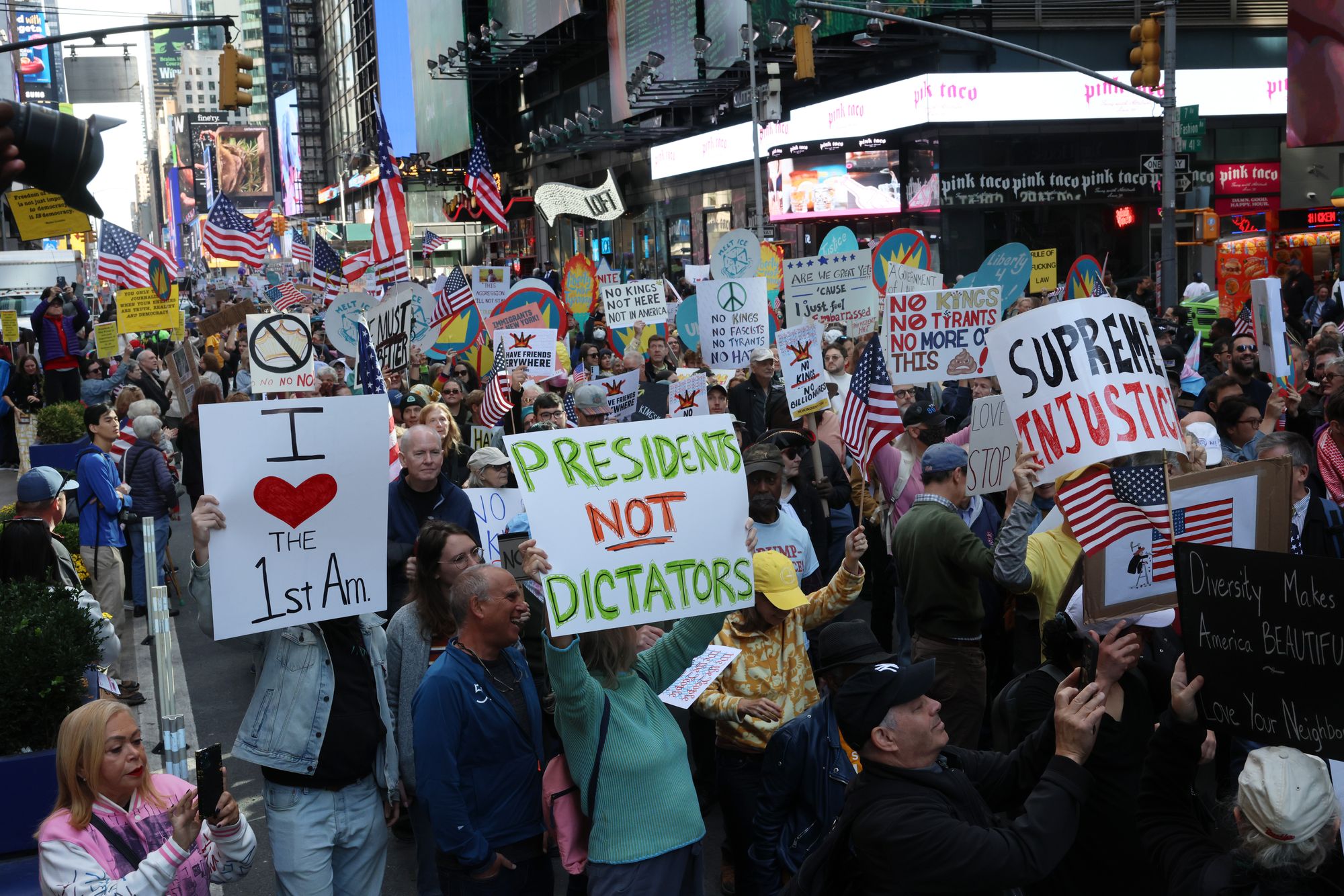 Trump has denied that he is acting as a king, telling reporters last October, ‘I work my a** off to make our country great’