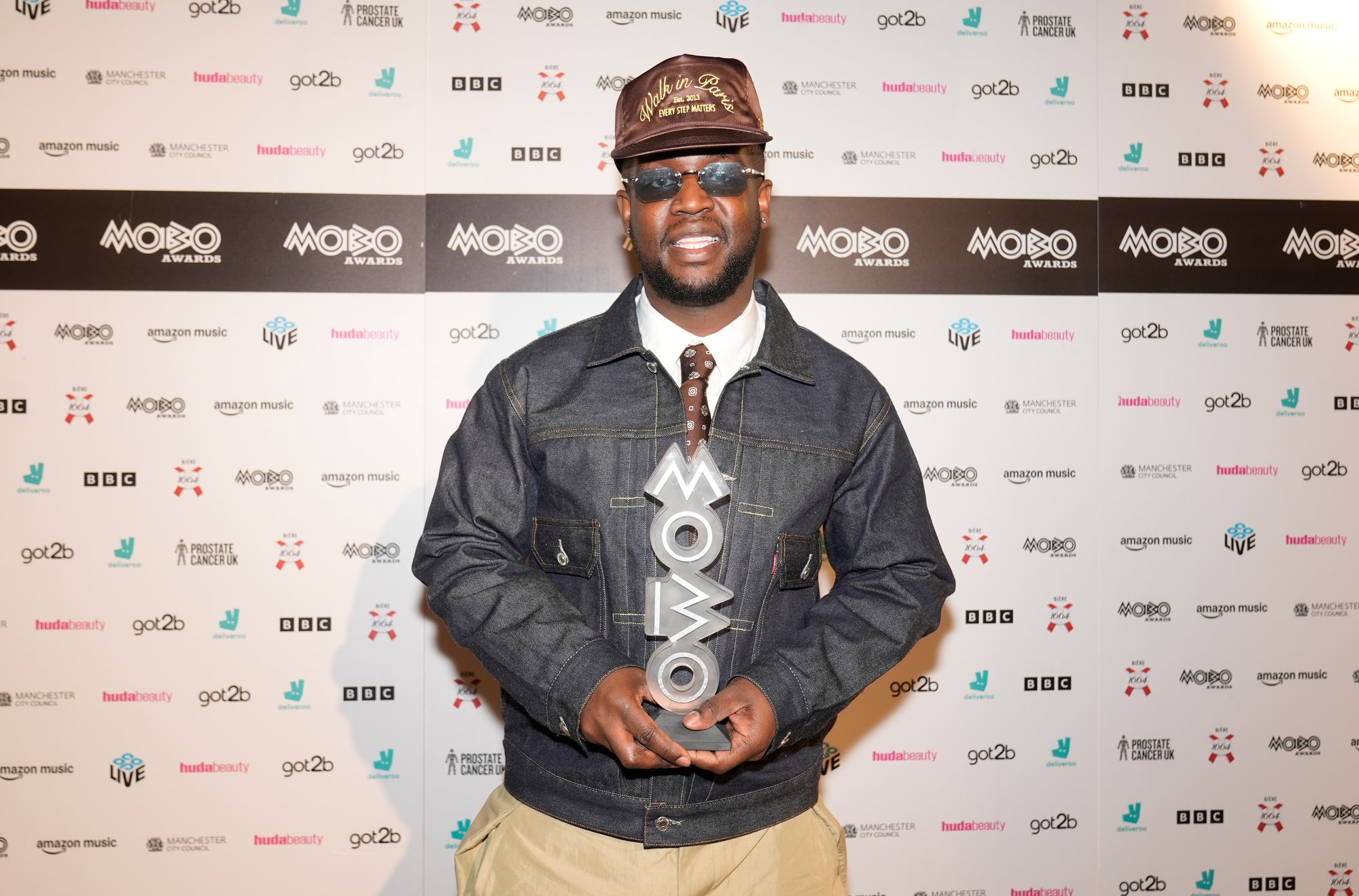 Femi Koleoso from Ezra Collective backstage at the Mobo Awards