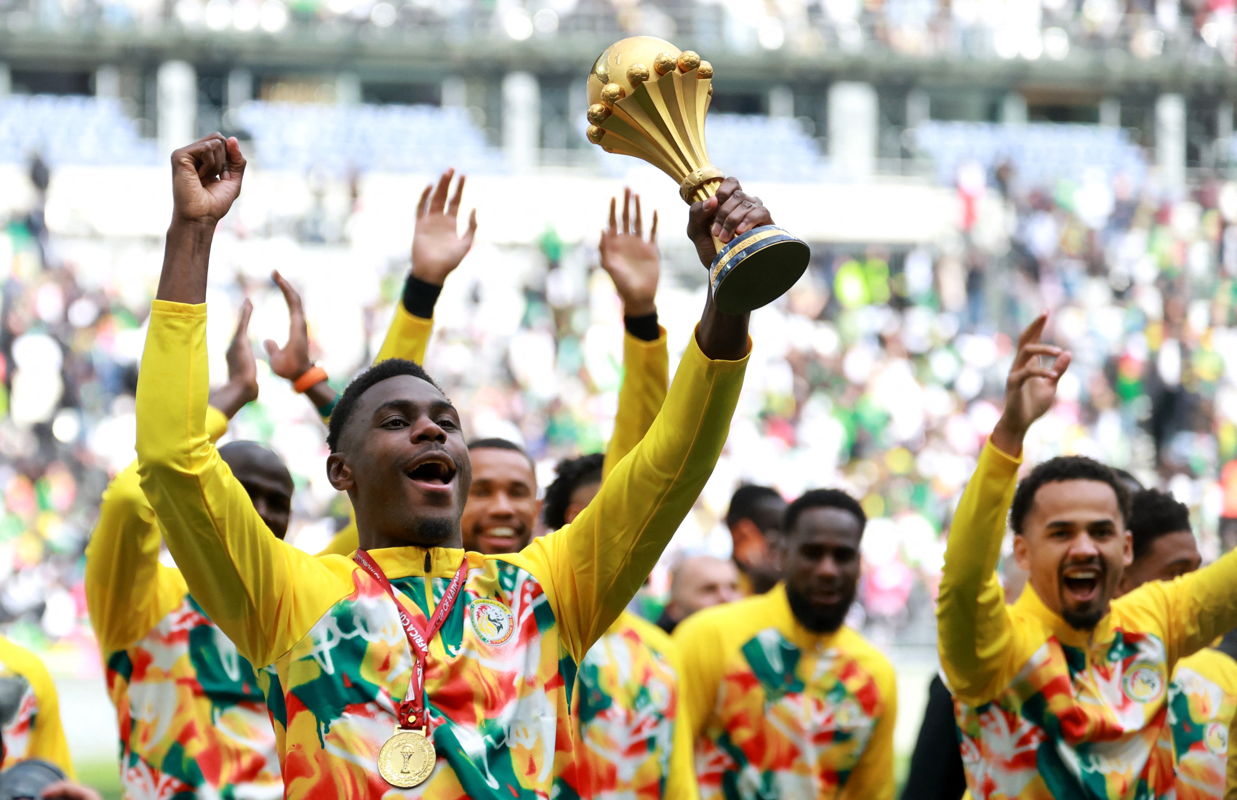 Senegal present Afcon trophy in front of fans despite being stripped of title | The Independent
