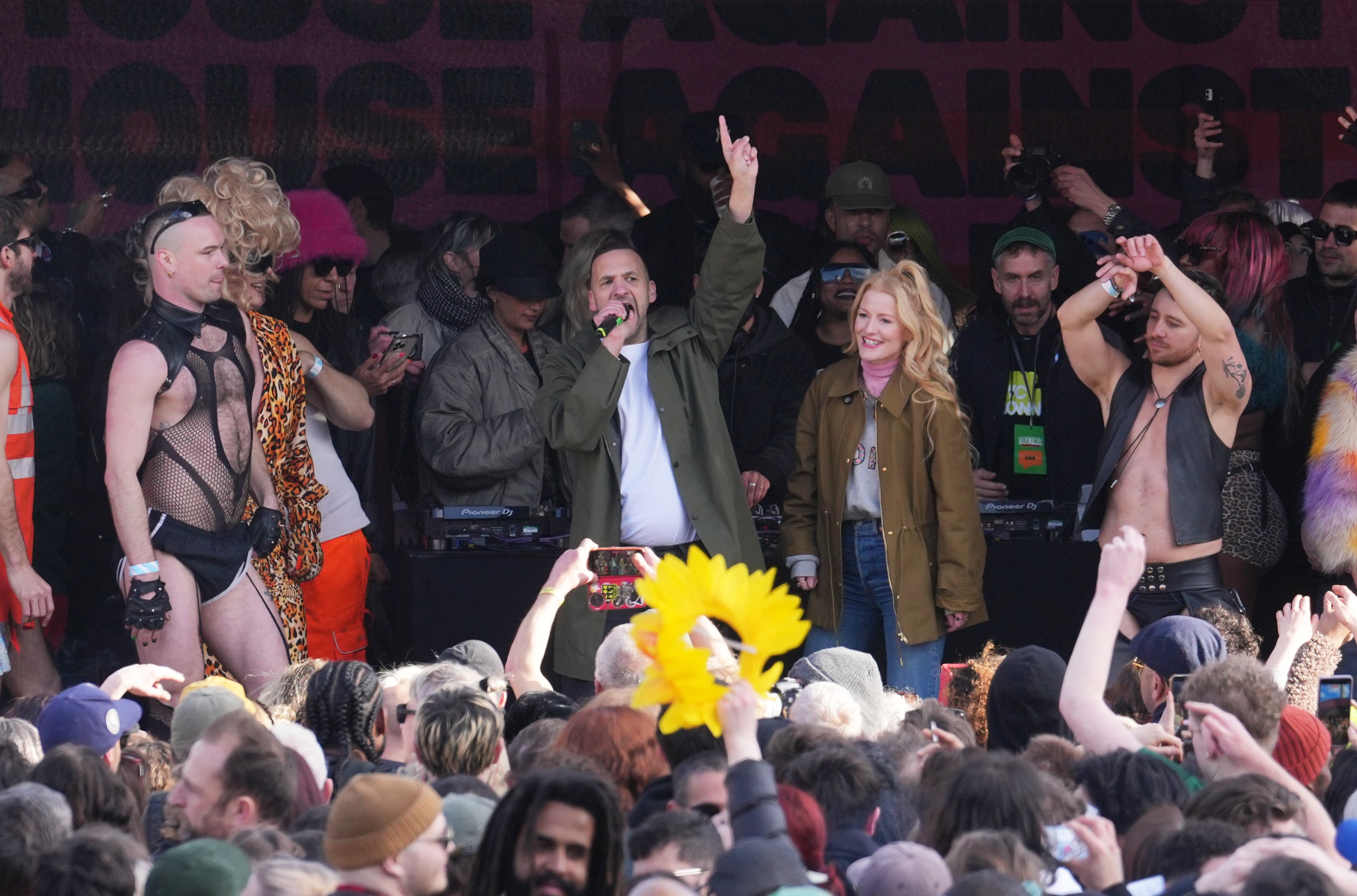 Zack Polanski and Hannah Spencer at the Together Alliance march