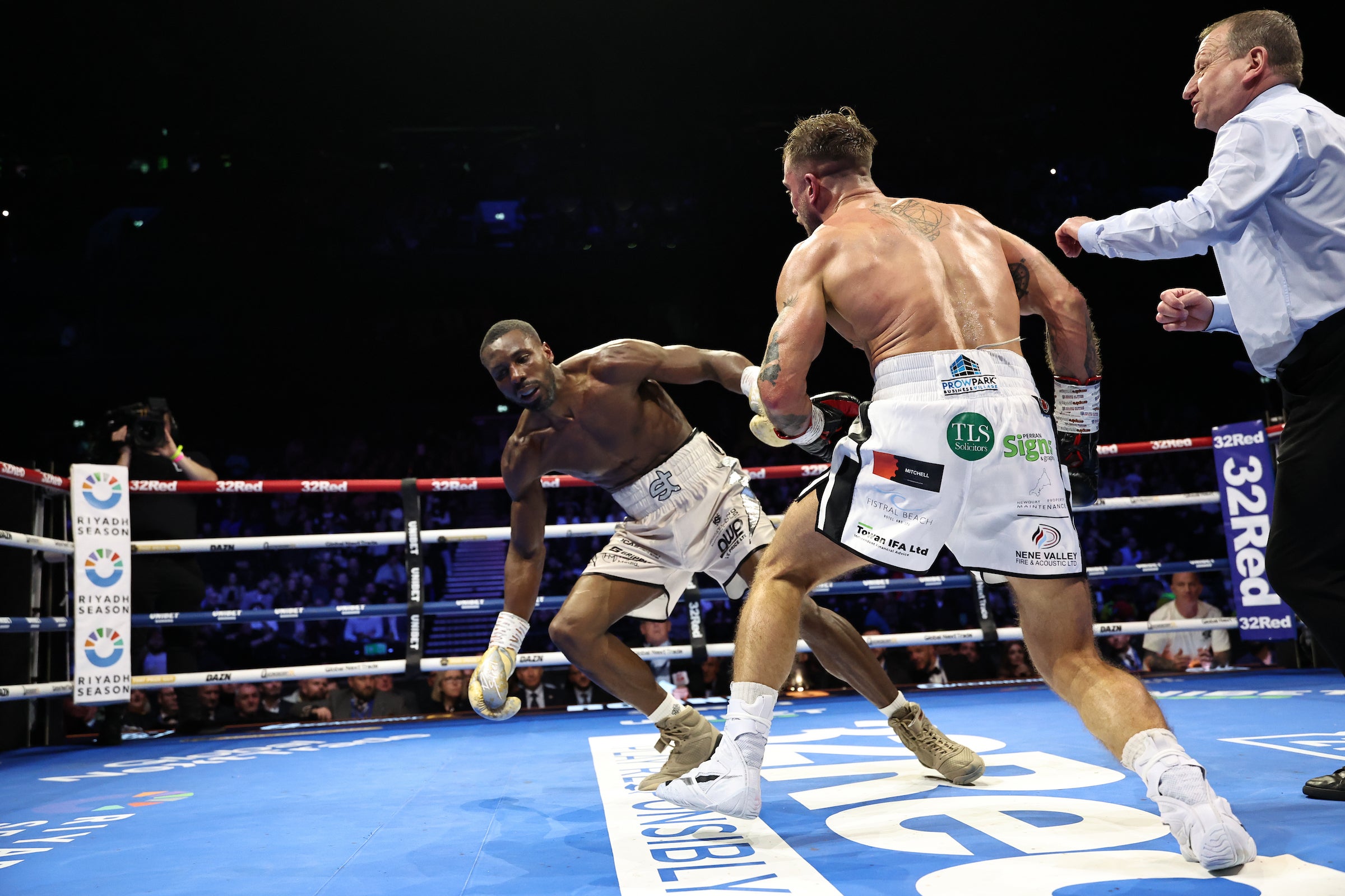 Pauls (right) dropped Thompson against the run of the action