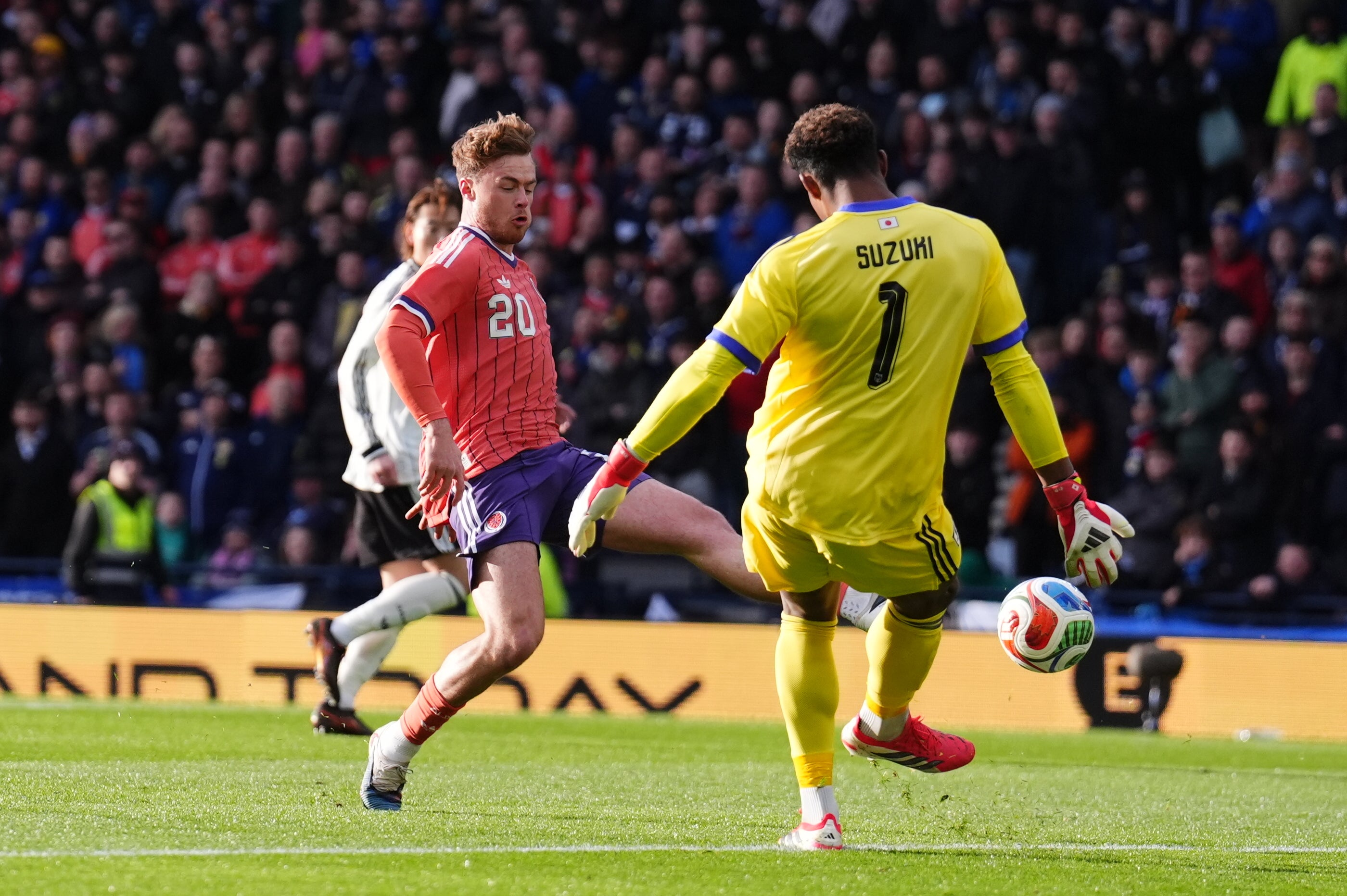Japan goalkeeper Zion Suzuki (right) made a string of saves (Andrew Milligan/PA)