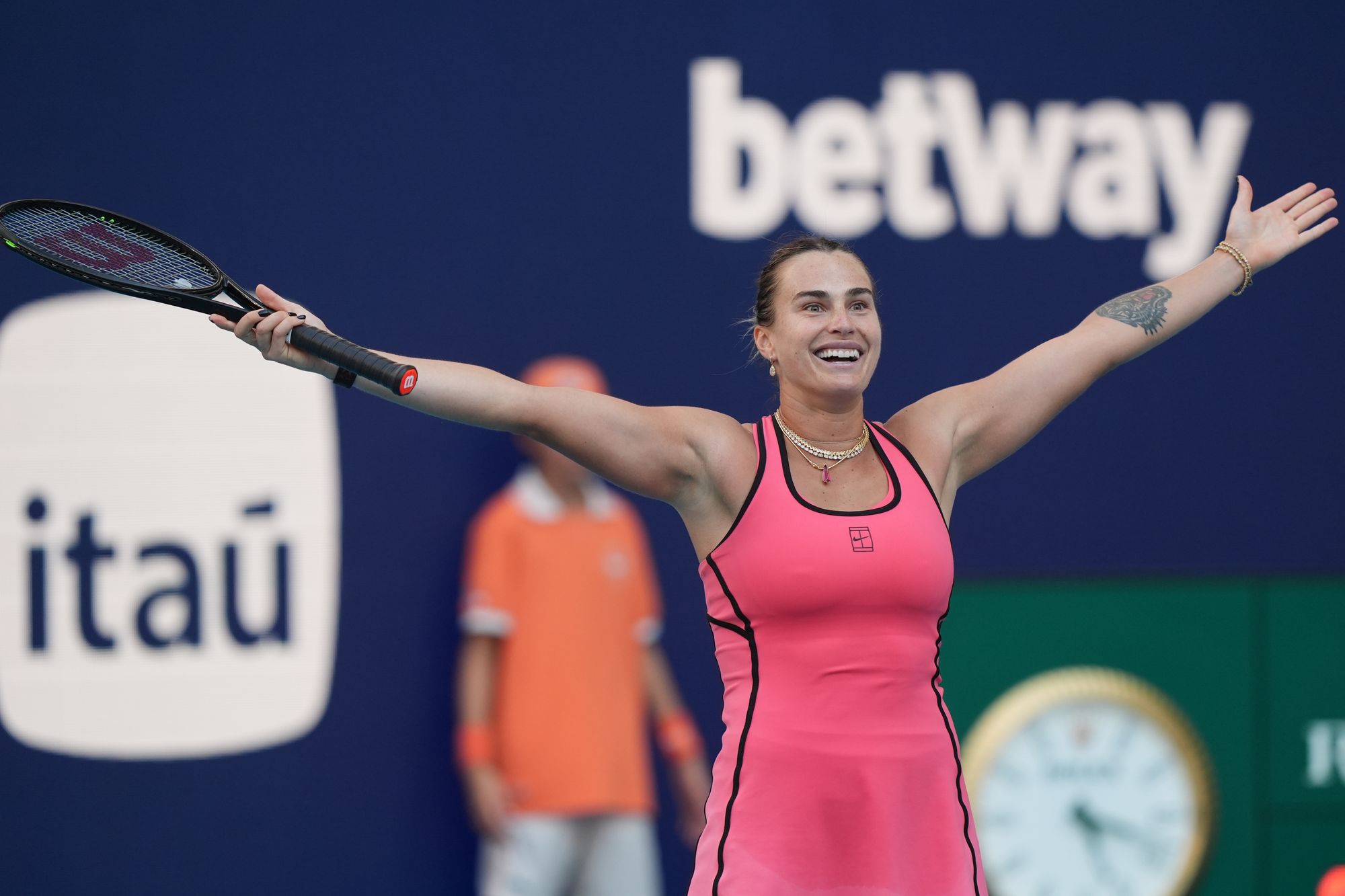 Sabalenka’s victory over Gauff was played in front of a crowd of over 16,000 at the Hard Rock Stadium