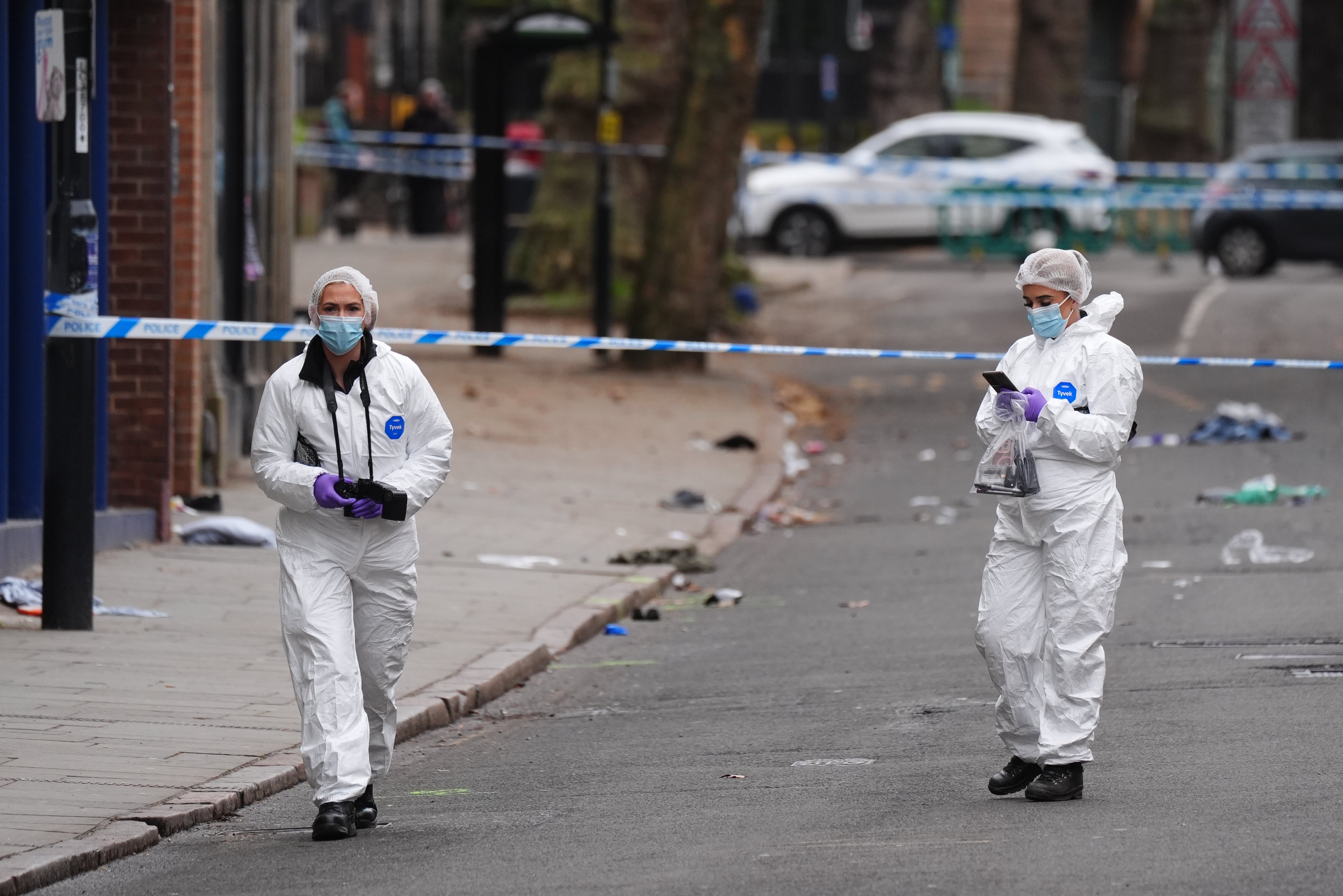 Forensic investigators at the scene