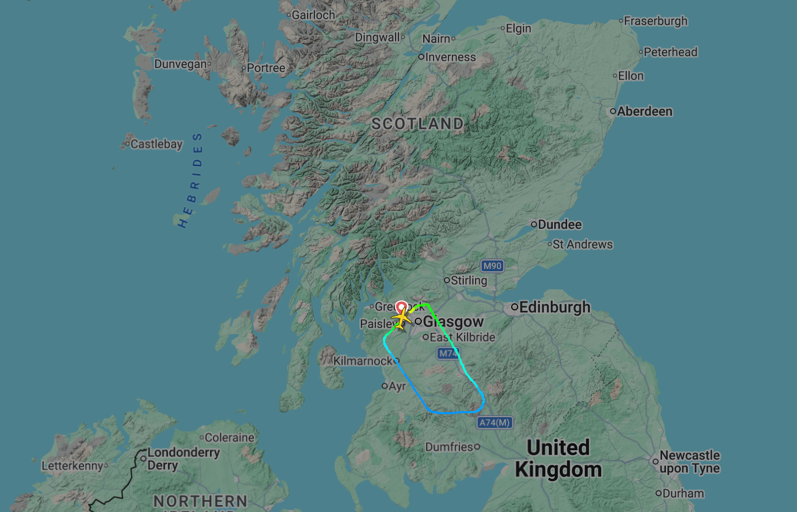 The flight was in the air for less than an hour